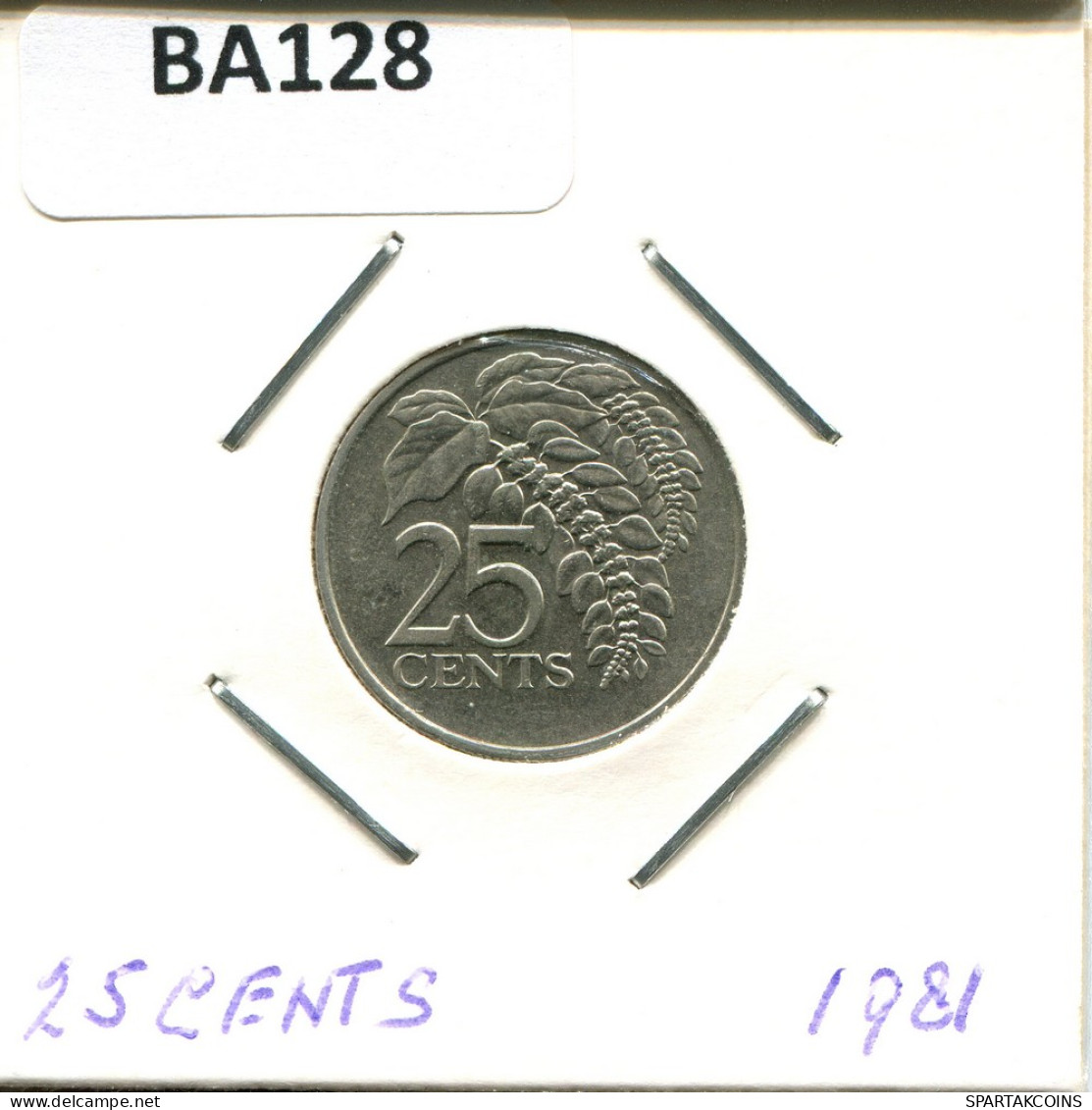 25 CENTS 1981 TRINIDAD AND TOBAGO Coin #BA128.U - Trinidad & Tobago