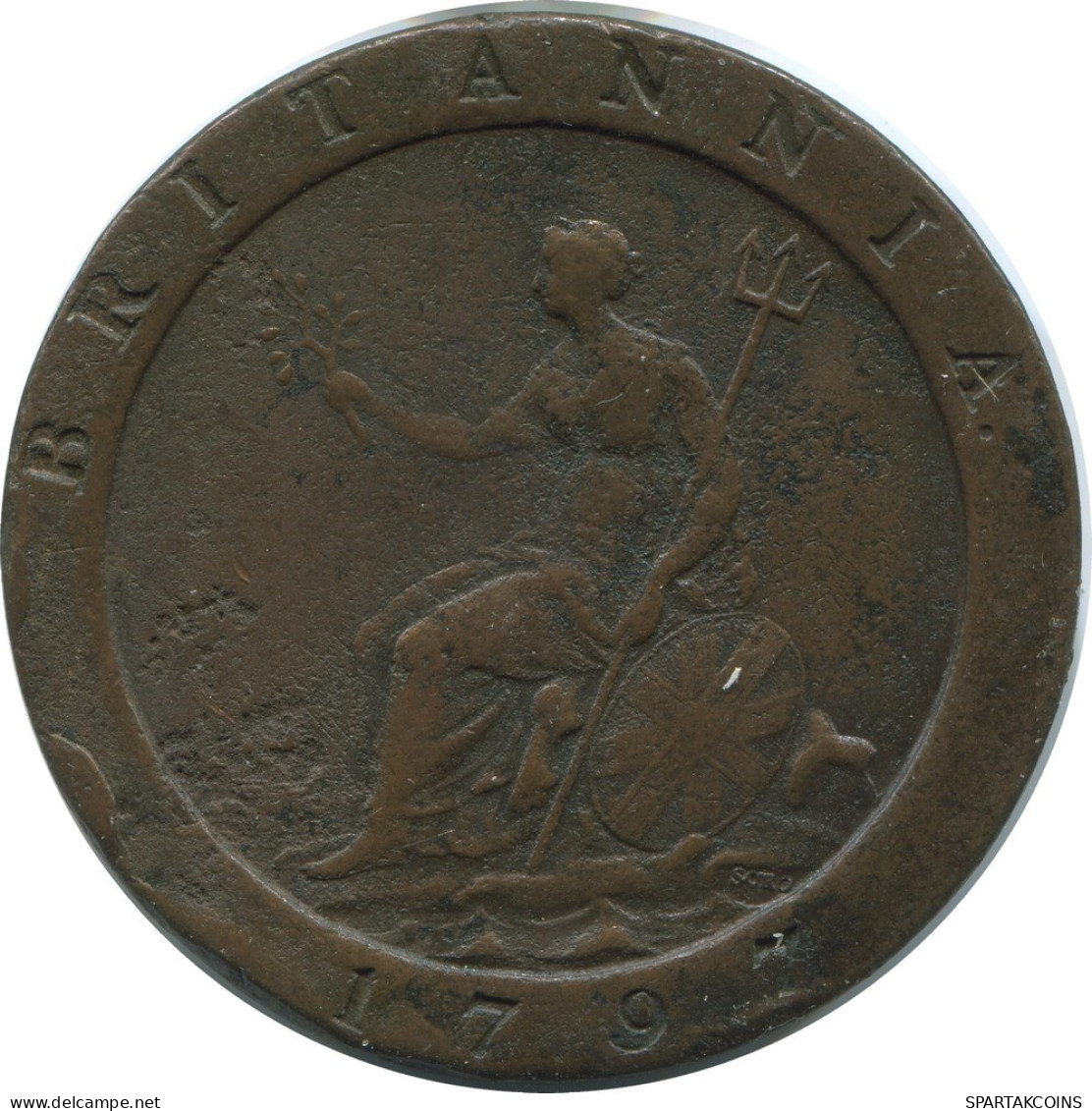 2 PENCE 1797 UK GREAT BRITAIN Coin #AE795.16.U - D. 2 Pence