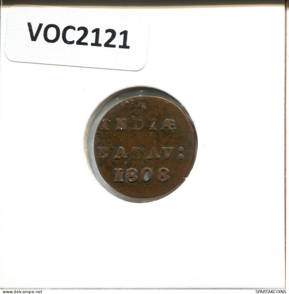 1808 BATAVIA VOC 1/2 DUIT NETHERLANDS INDIES Koloniale Münze #VOC2121.10.U - Indes Néerlandaises