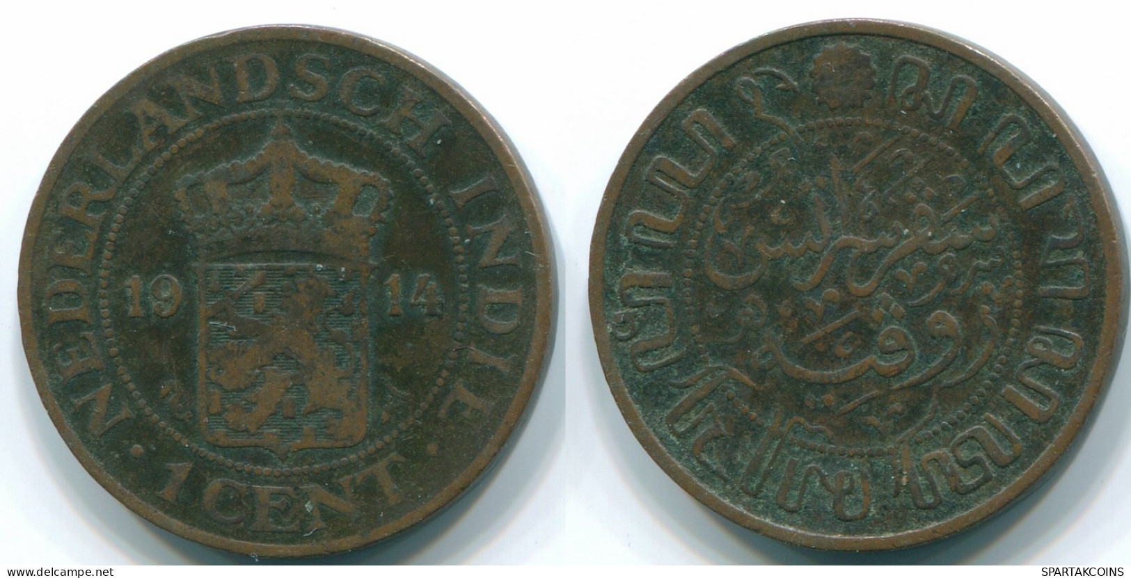 1 CENT 1914 NIEDERLANDE OSTINDIEN INDONESISCH Copper Koloniale Münze #S10083.D - Indes Néerlandaises