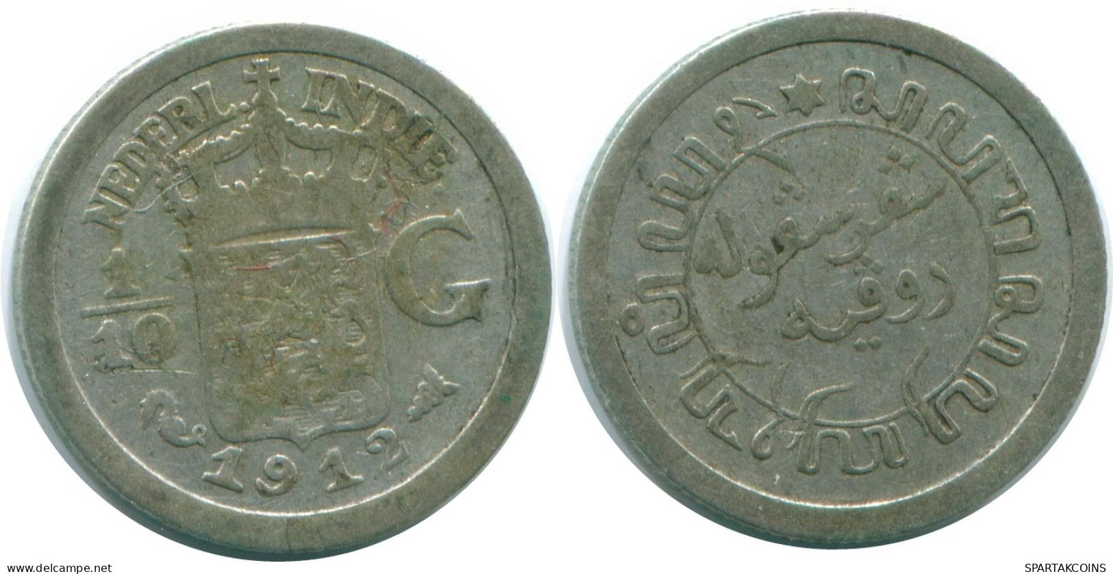 1/10 GULDEN 1912 NIEDERLANDE OSTINDIEN SILBER Koloniale Münze #NL13275.3.D - Indes Néerlandaises