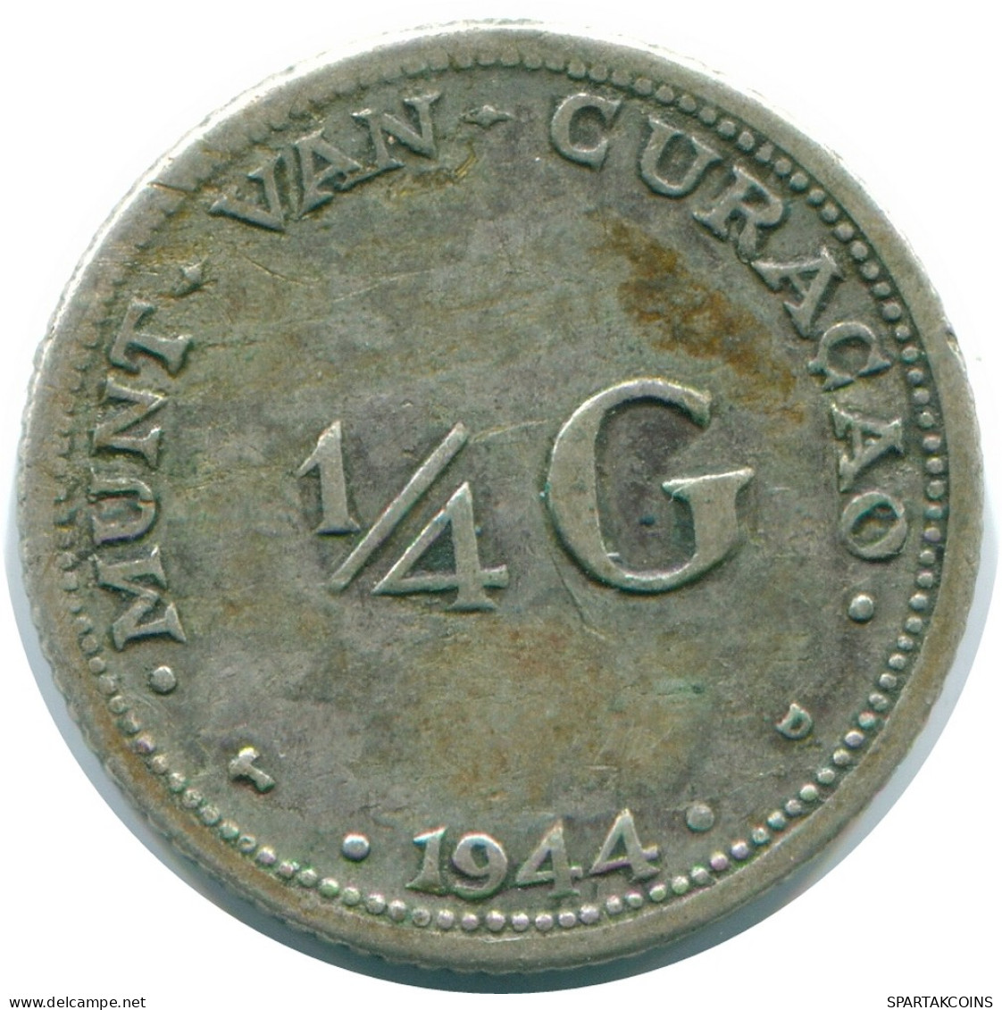 1/4 GULDEN 1944 CURACAO NIEDERLANDE SILBER Koloniale Münze #NL10688.4.D - Curacao