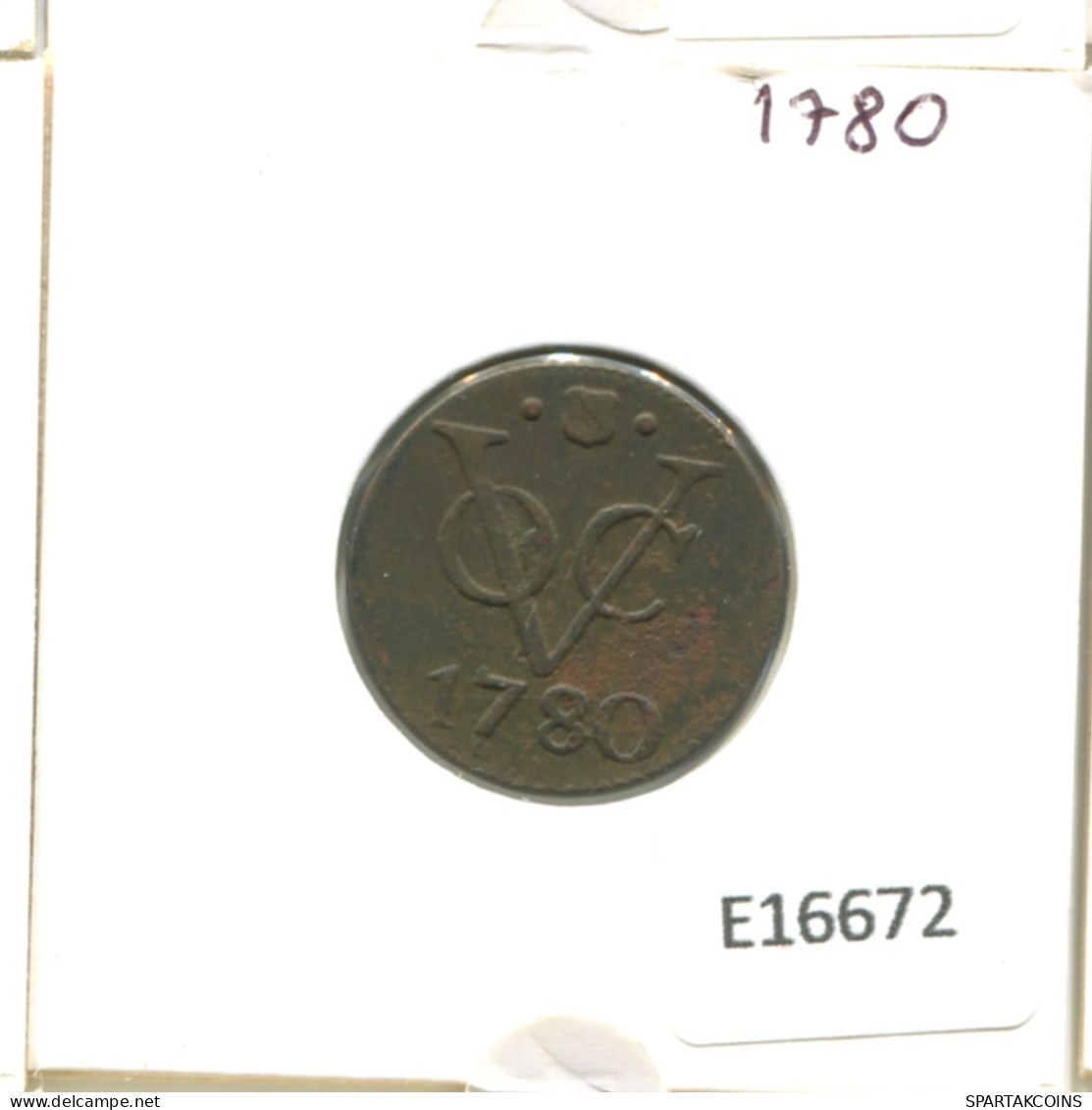 1780 UTRECHT VOC DUIT NIEDERLANDE OSTINDIEN Koloniale Münze #E16672.8.D - Niederländisch-Indien