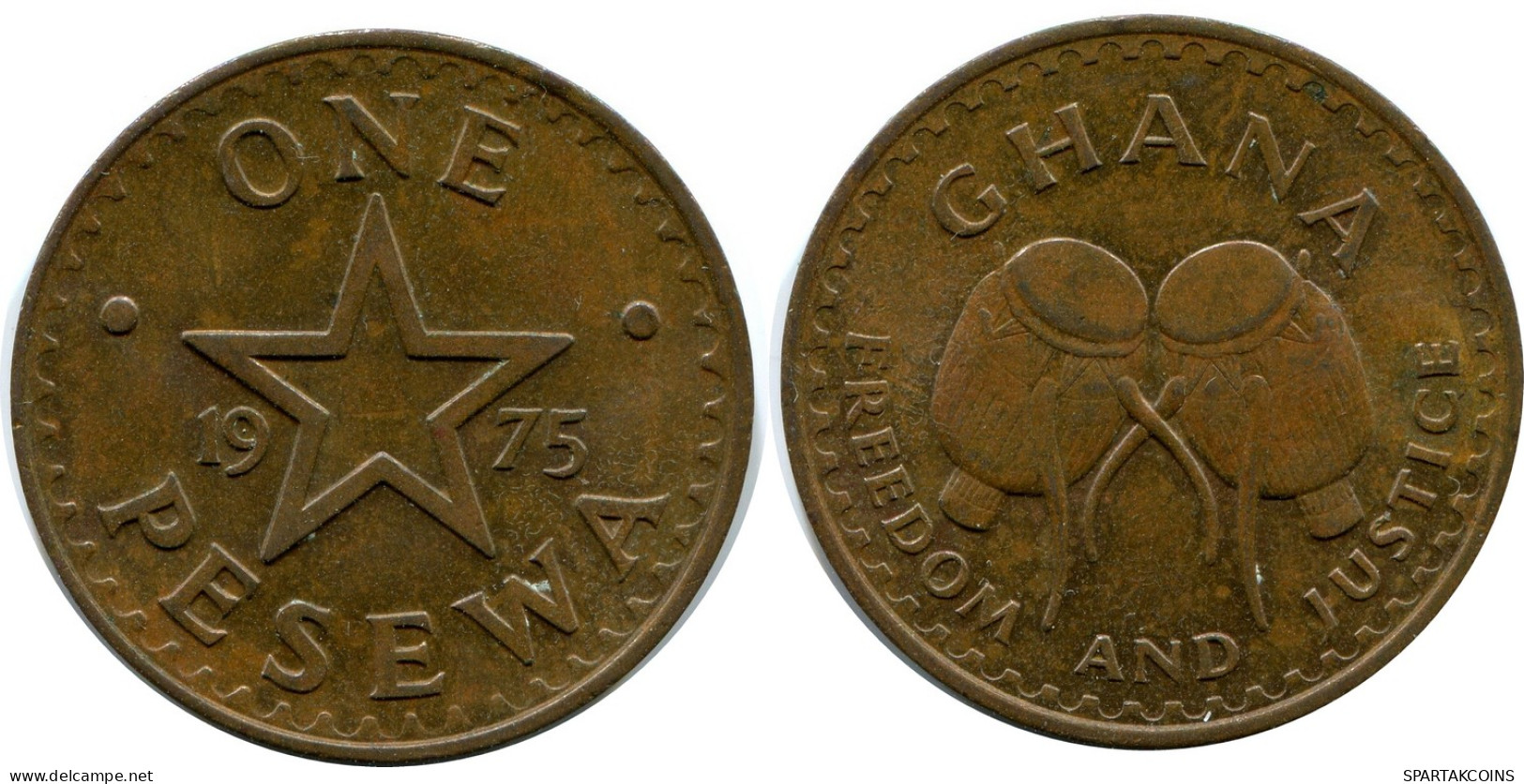 1 PESEWA 1975 GHANA Münze #AY618.D - Ghana