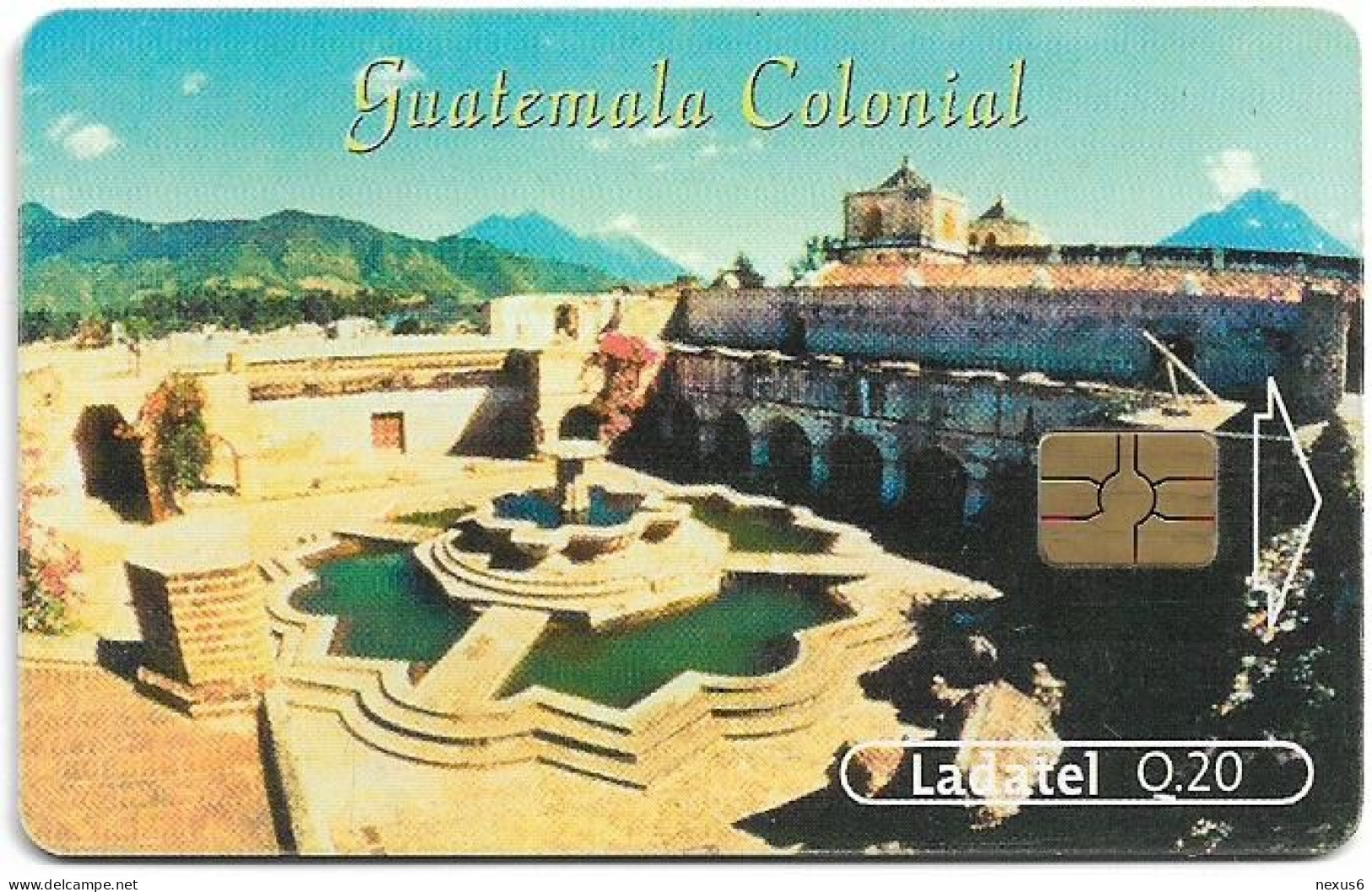 Guatemala - Telgua Ladatel - Guatemala Colonial 3, Gem5 Red, 2002, 20Q, Used - Guatemala