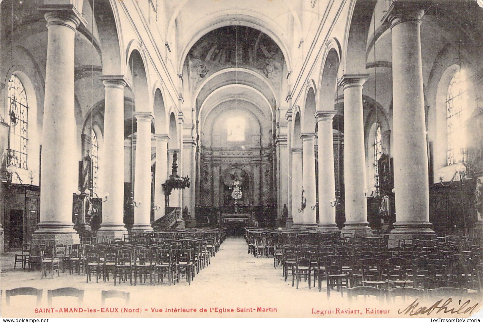 FRANCE - 59 - Saint Amand Les Eaux - Vue Intérieure De L'église Saint Martin - Carte Postale Ancienne - Saint Amand Les Eaux