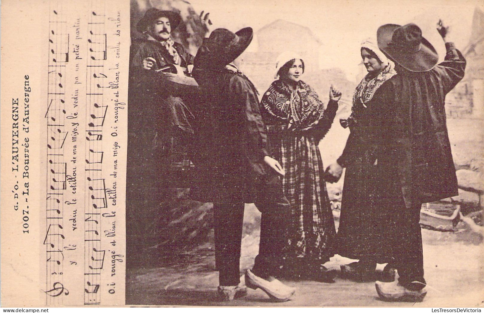 FOLKLORE - AUVERGNE - La Bourrée D'Auvergne - Carte Postale Ancienne - Musique