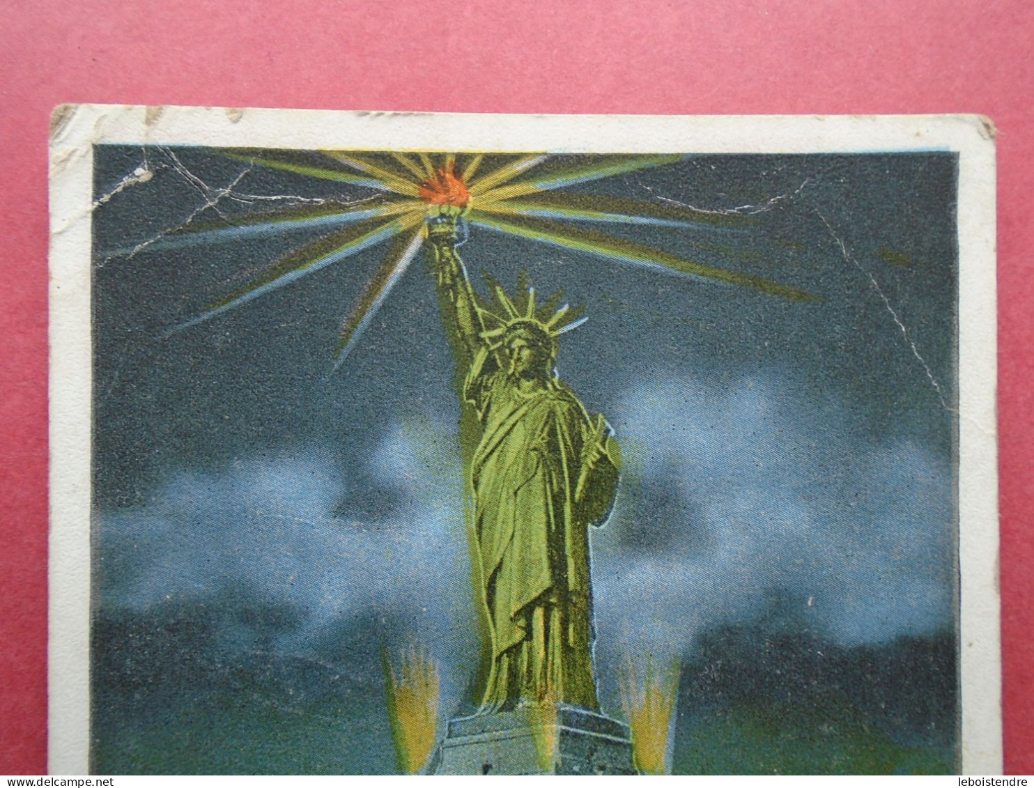 CPA STATUE DE LIBERTY BY NIGHT NEW YORK CITY   ECRITE NON VOYAGEE - Statue Of Liberty
