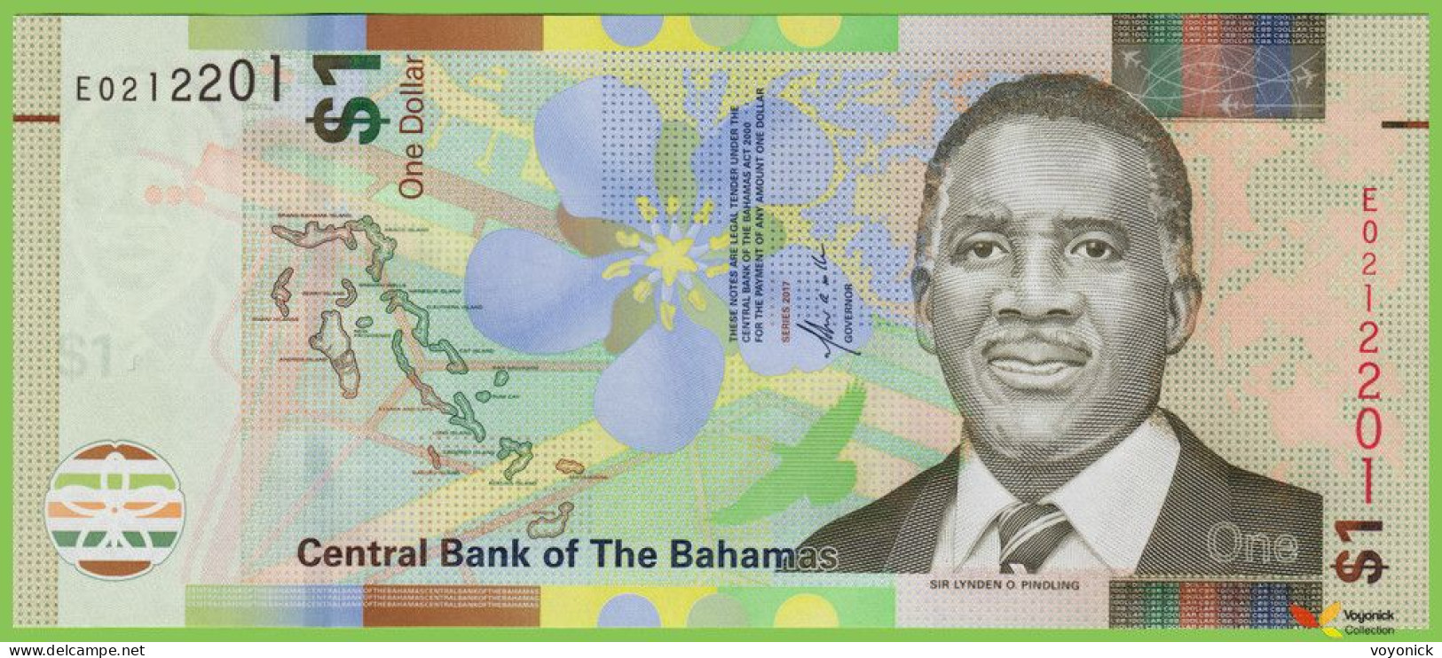 Voyo BAHAMAS 1 Dollar 2017 P77a B349a E UNC - Bahamas