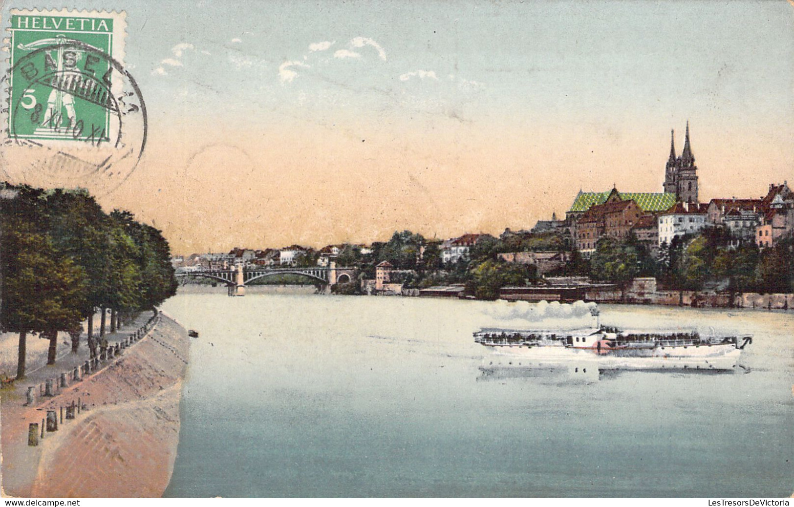 SUISSE - Basel - Münster Mit Pfalz - Wettsteinbrücke Und Oberer Rheinweg - Carte Postale Ancienne - Bâle