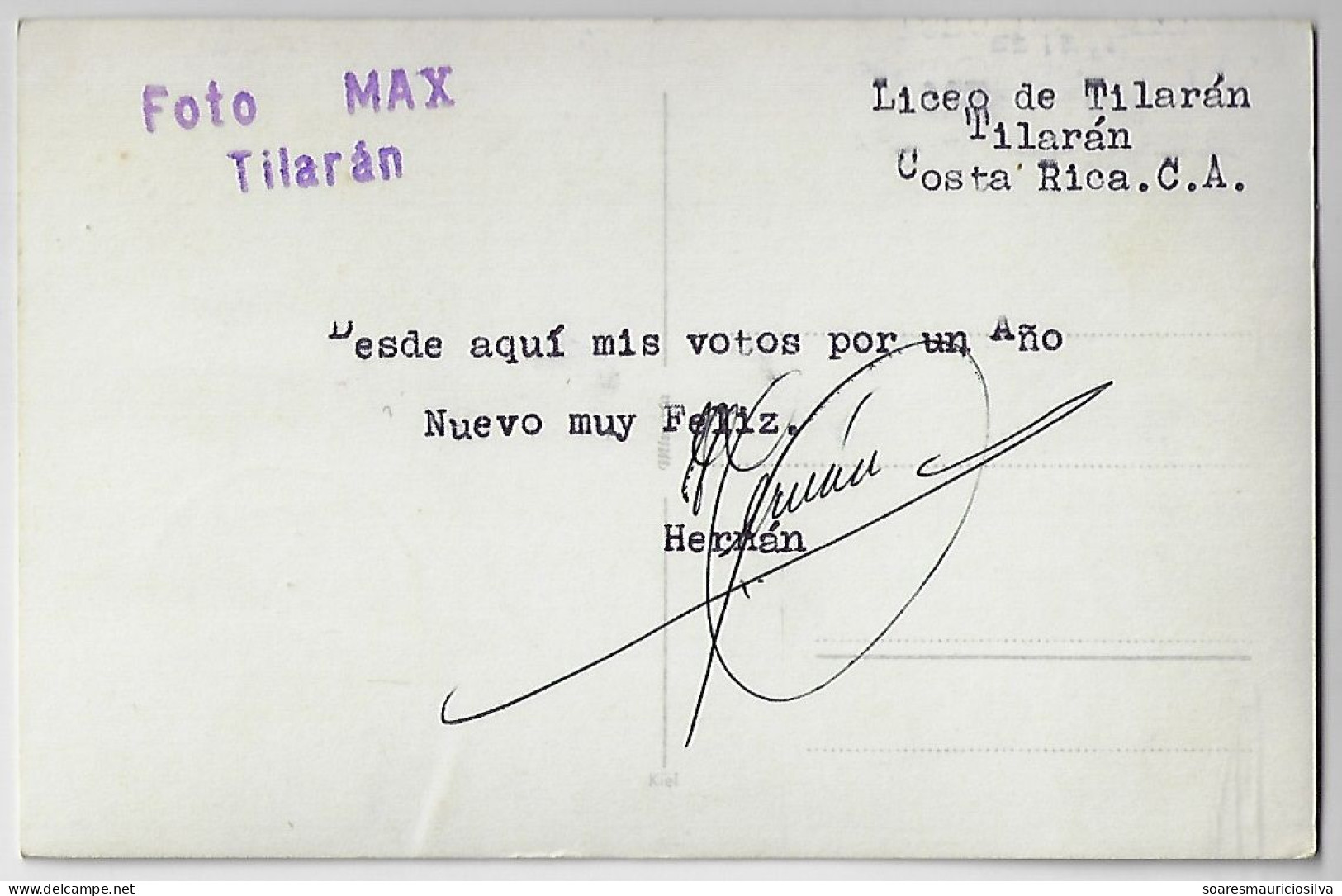 Costa Rica 1940s Postcard Photo Lyceum Of Tilarán Publisher Editor Foto Max - Costa Rica