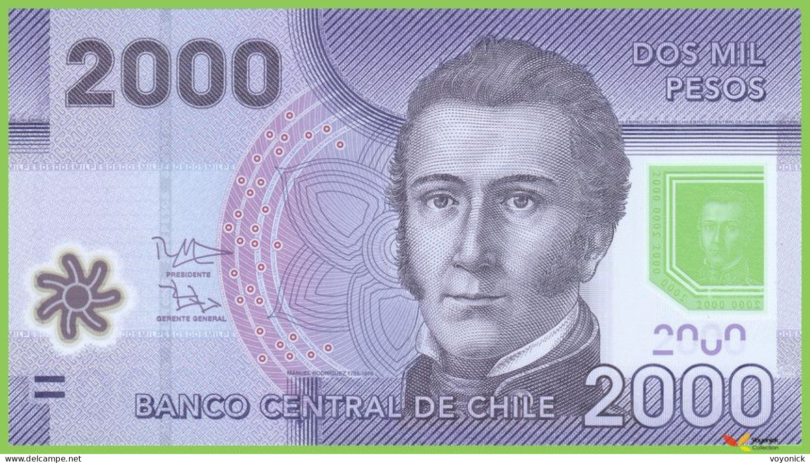 Voyo CHILE 2000 Pesos 2014 P162d B297d AC UNC  Polymer - Chili