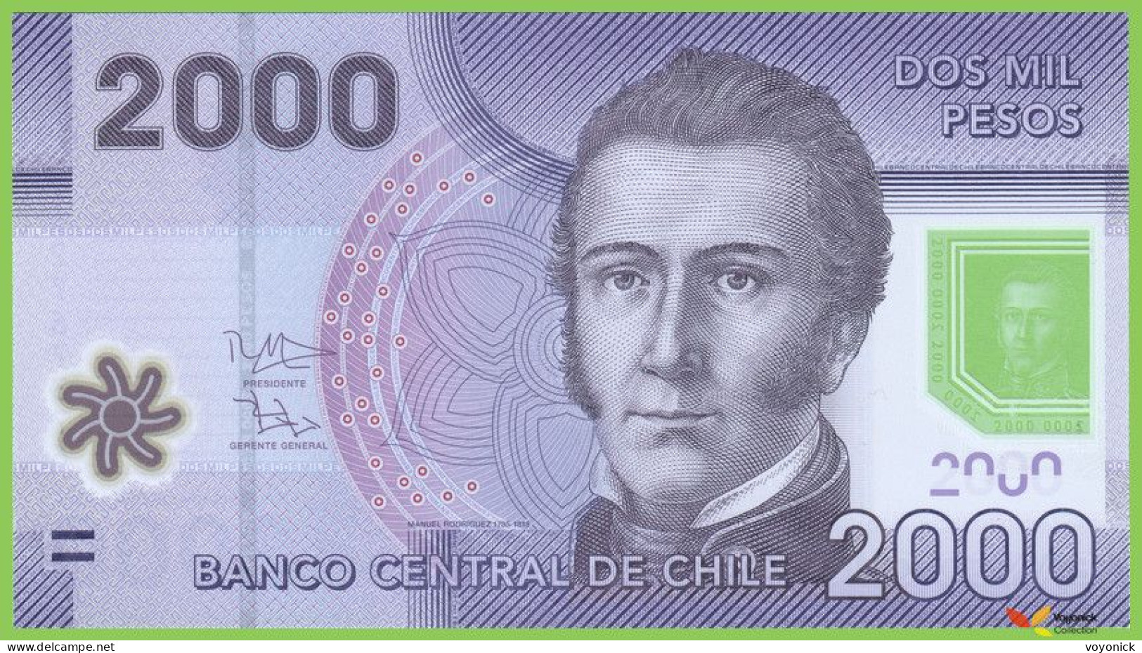 Voyo CHILE 2000 Pesos 2016 P162f B297f ED UNC  Polymer - Chili