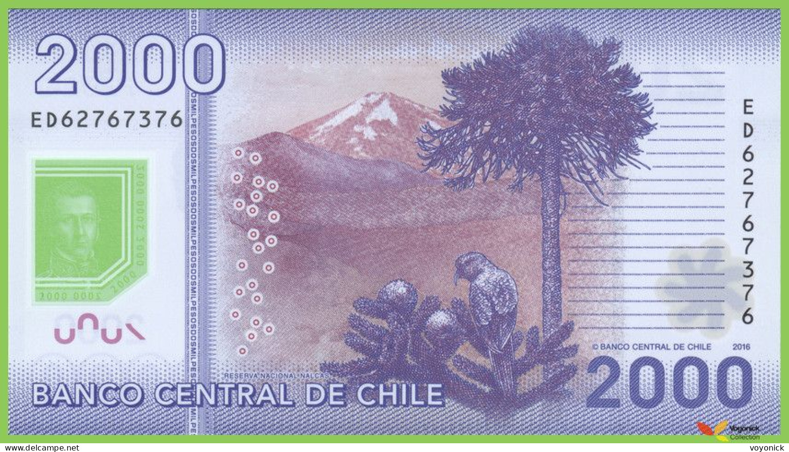 Voyo CHILE 2000 Pesos 2016 P162f B297f ED UNC  Polymer - Chile