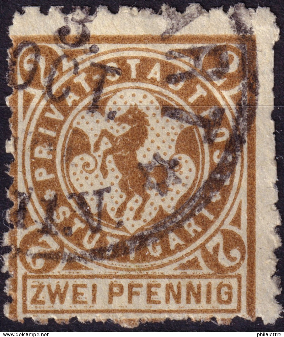 ALLEMAGNE / GERMANY - DR Privatpost STUTTGART 2p Yellow Brown - Used - Privatpost