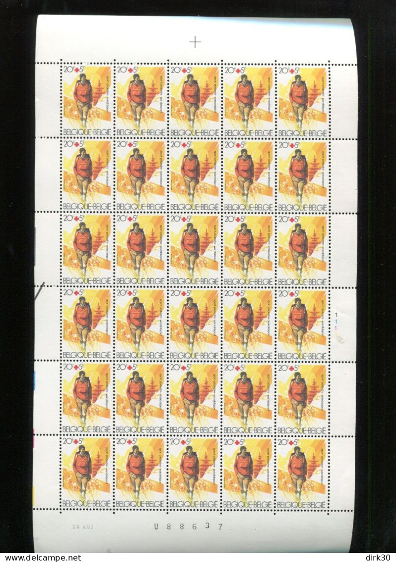 Belgie 1983 2083 RED CROSS HIKING In Volledig Vel MNH Plaatnummer 1 - 1981-1990