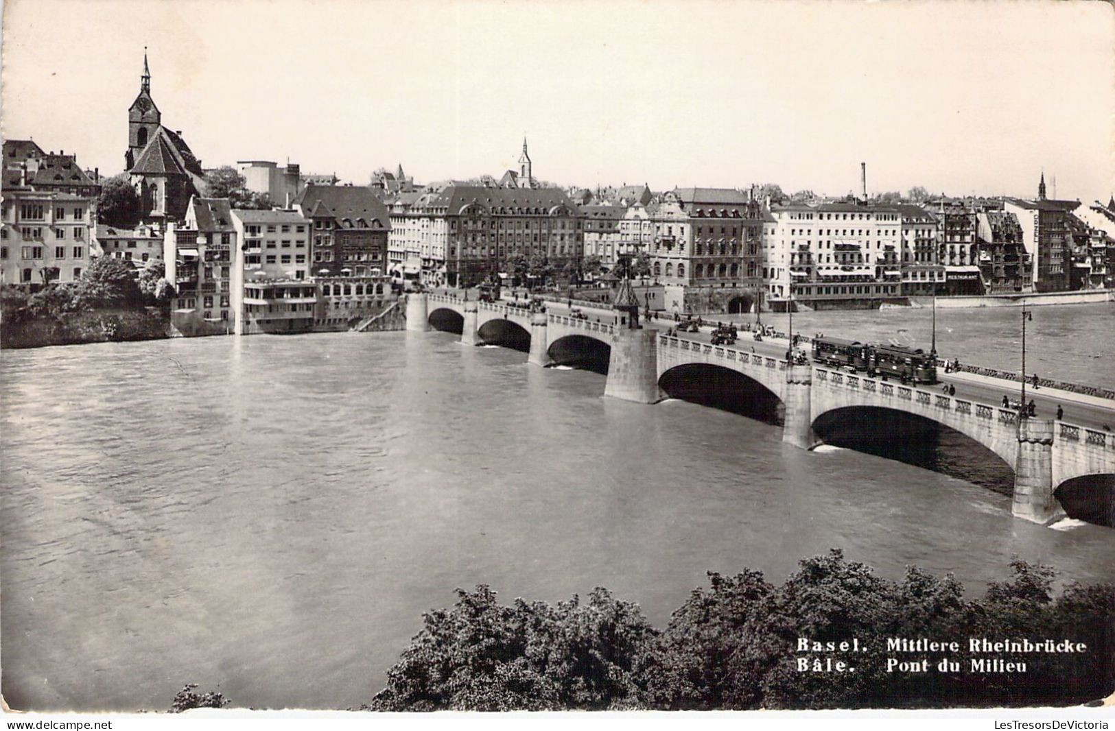 SUISSE - BÂLE - Pont Du Milieu - Carte Postale Ancienne - Bâle