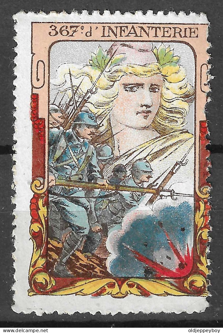 WWI WW1 Vignette Cinderella Delandre 367ème Régiment D'infanterie NEUF** MNH** GOMME ORIGINALE VERY FINE - Cinderellas