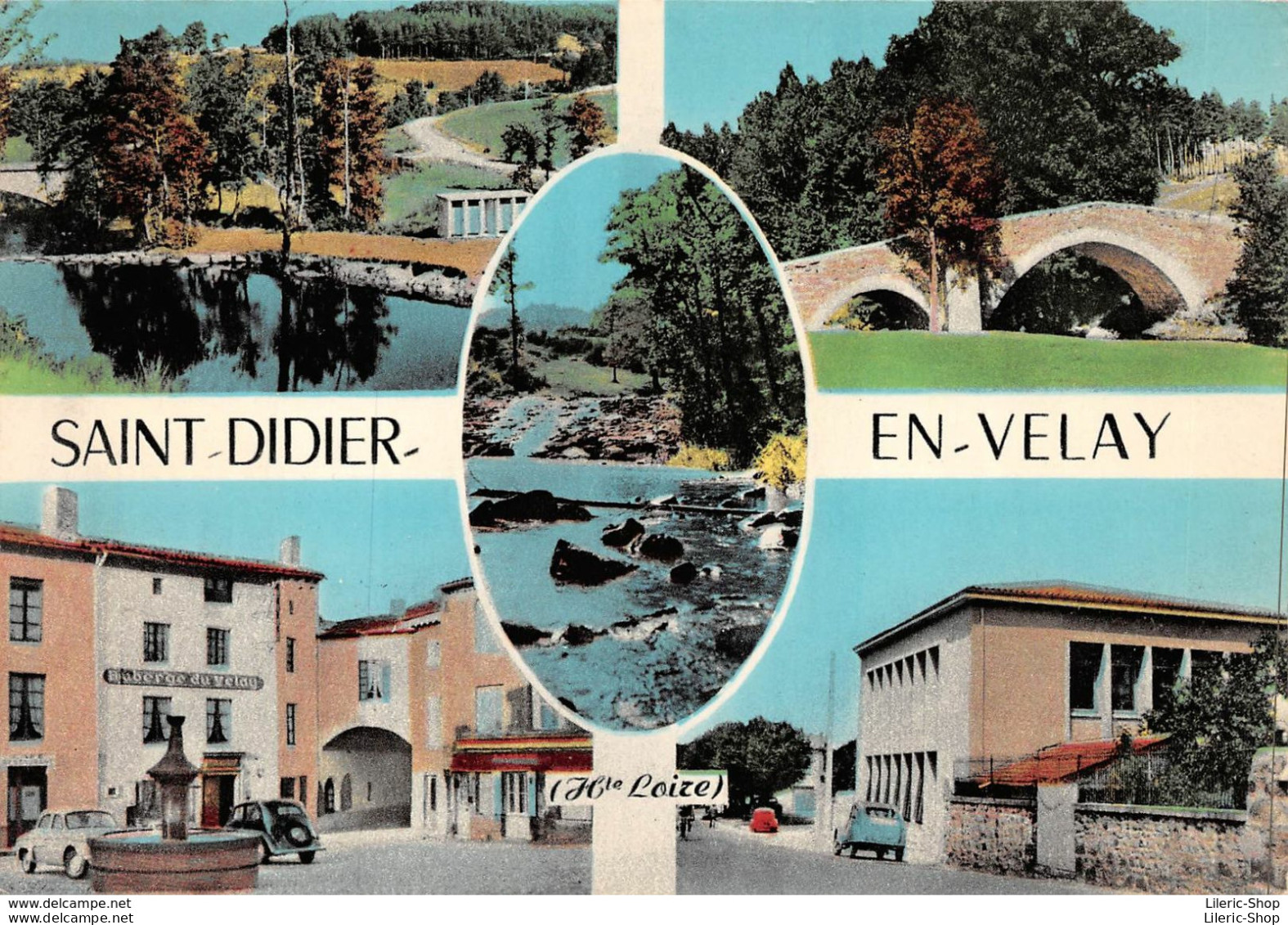 SAINT-DIDIER-en-VELAY (43) 1961-67- Multi Vues - Auberge Du Velay - Automobiles Dauphine - 2 CV - Éd. COMBIER - Saint Didier En Velay