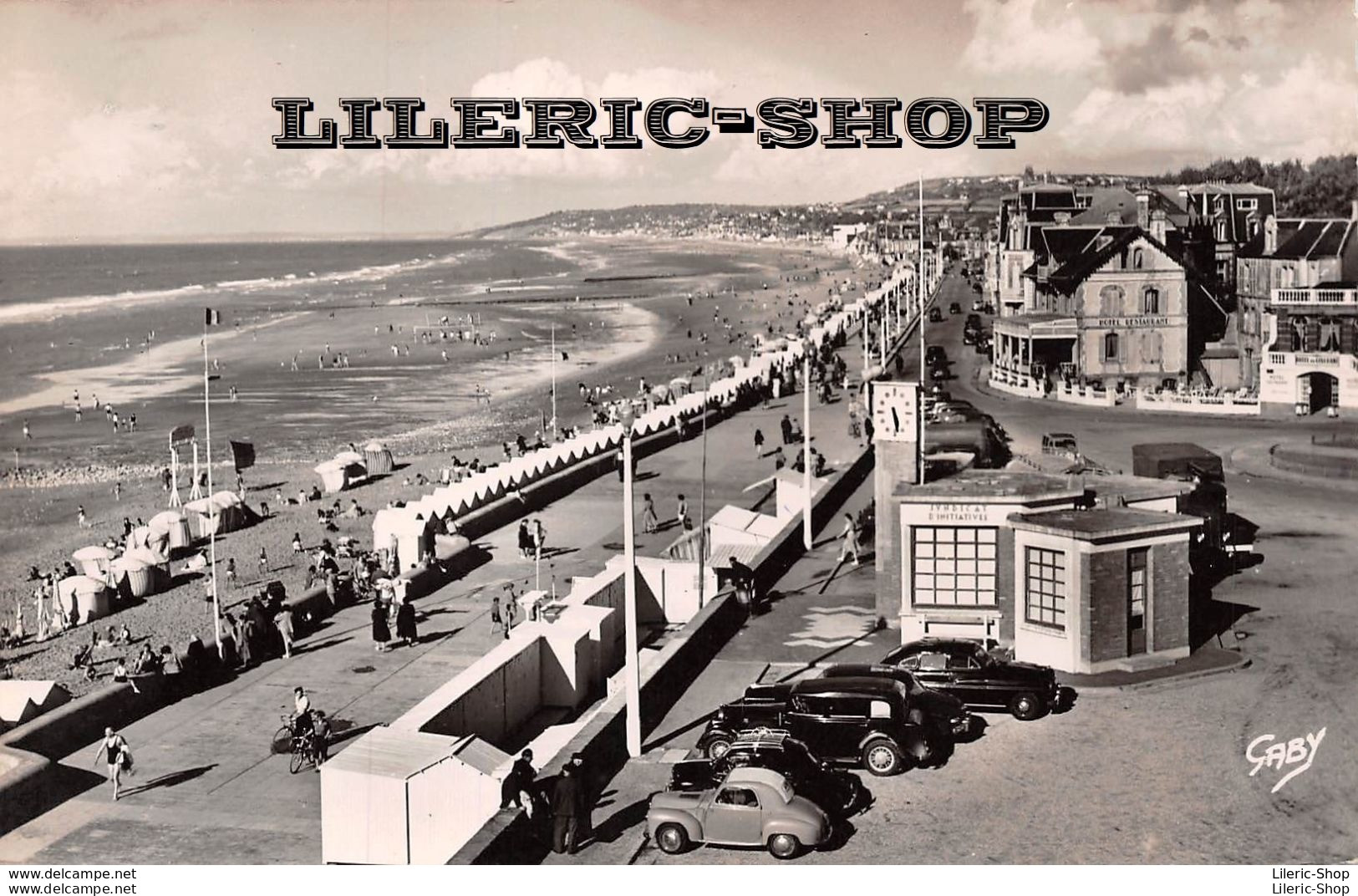 VILLERS-sur-MER (14) La Plage ►1952◄►Automobiles Dont SIMCA 6 Découvrable Devant Le Syndicat D'initiative►Éd. GABY - Villers Sur Mer