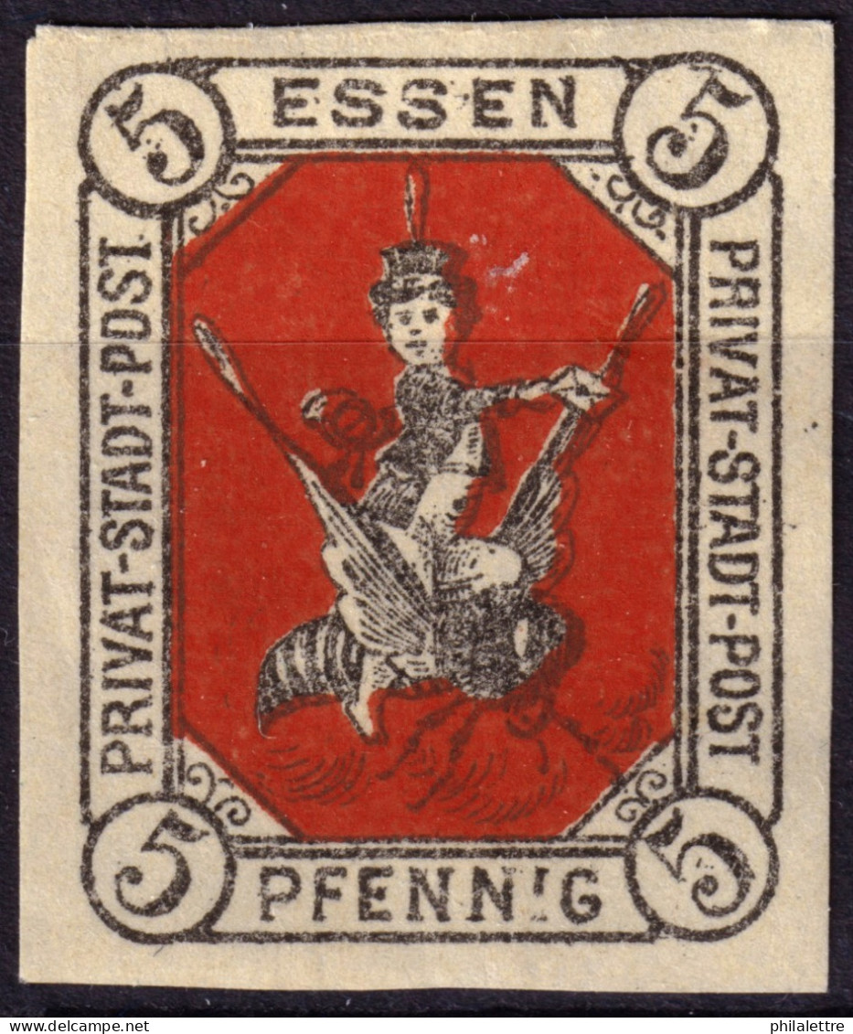 ALLEMAGNE / GERMANY - DR Privatpost ESSEN (Privat-Stadt-Post) 5p Red & Black - No Gum - Postes Privées & Locales