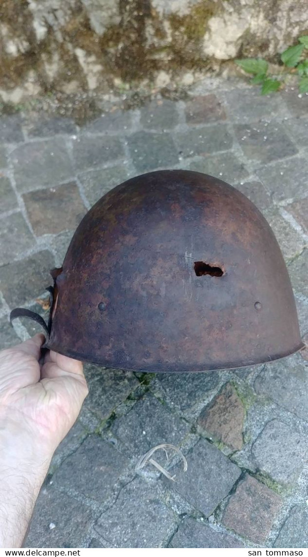 Ww2 - Elmetto Russo SSH40 - Battle Damaged - Casque Russia - Casques & Coiffures