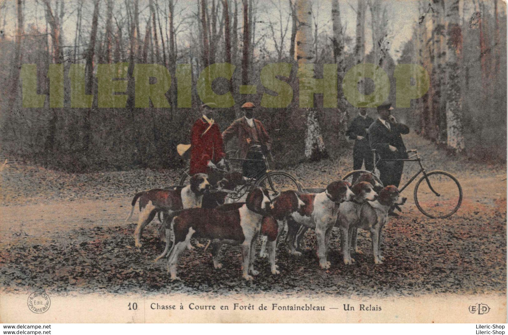 CHASSE à COURRE En Forêt De Fontainebleau (77) - Un Relais - 2 Cpa Éd. E.L.D N°9 ET 10 - Hunting