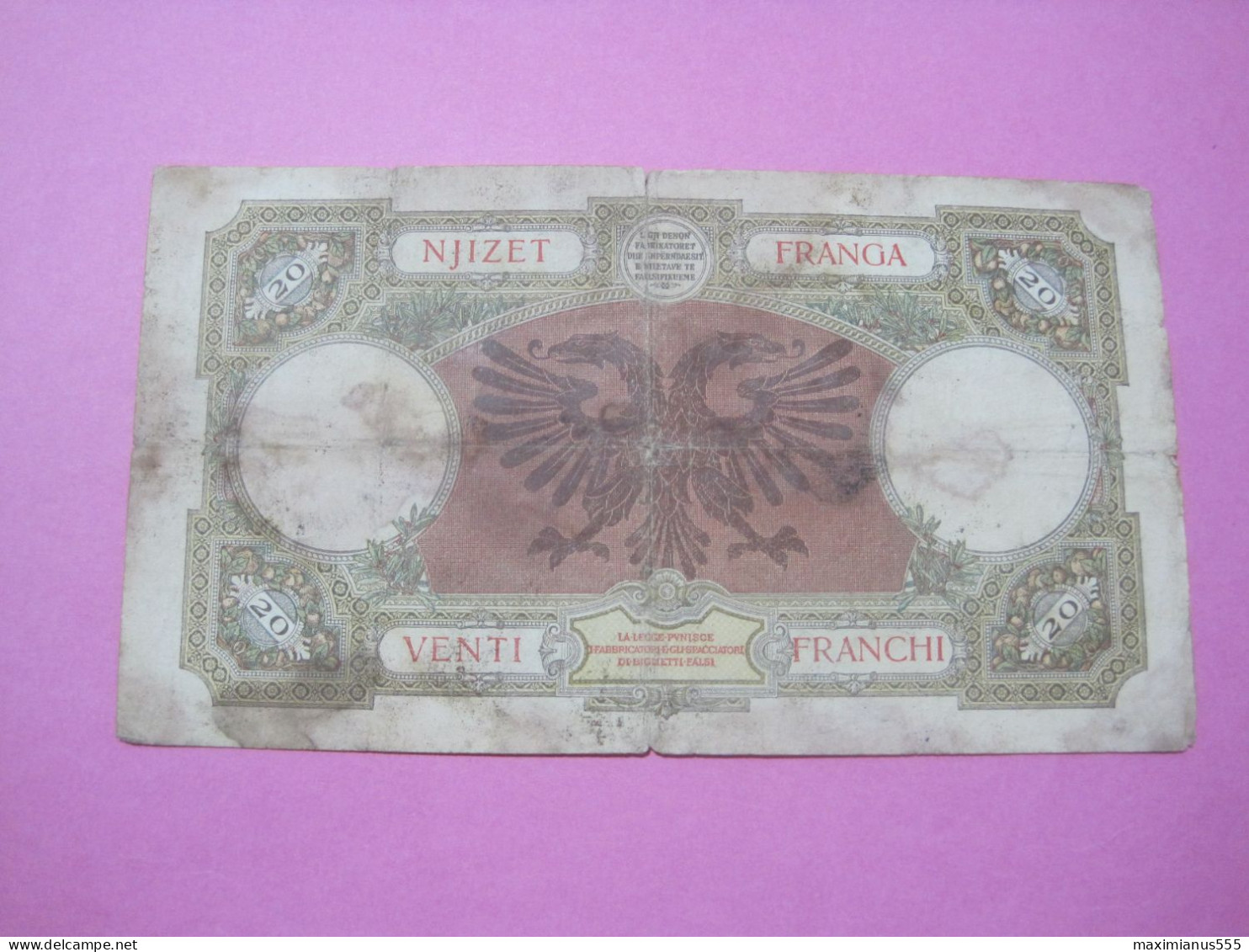 Albania 20 Franga ND 1939 (12) Radar Serial Number 8448 - Albanien