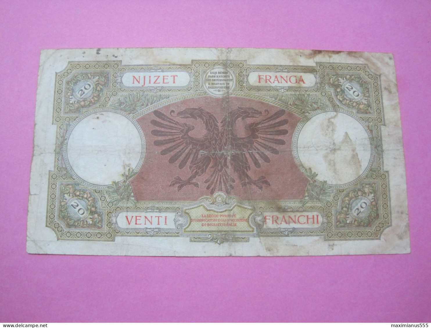 Albania 20 Franga ND 1939 (14) Radar Serial Number 6446 - Albanien