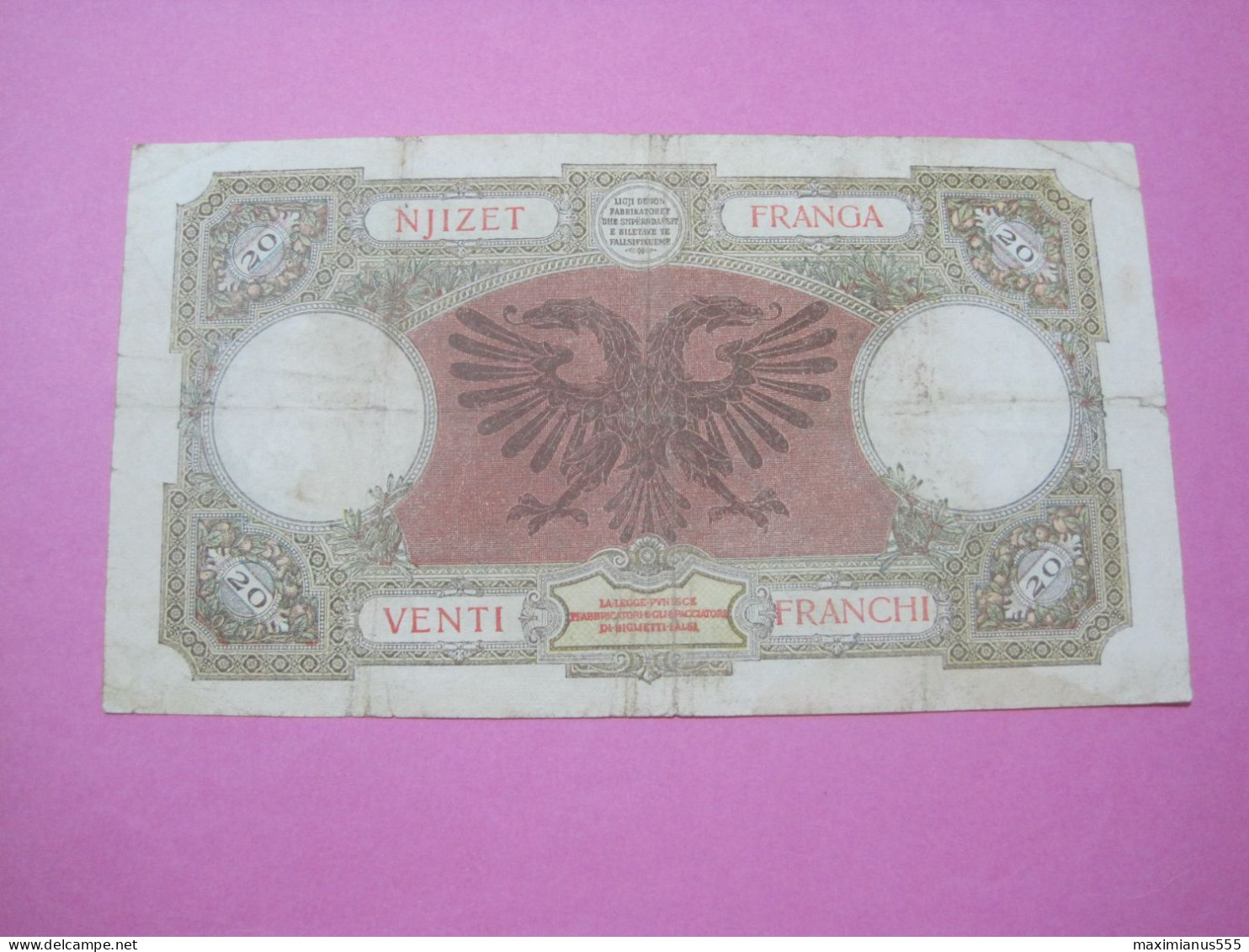 Albania 20 Franga ND 1939 (18) Good Serial Number 4744 - Albanien