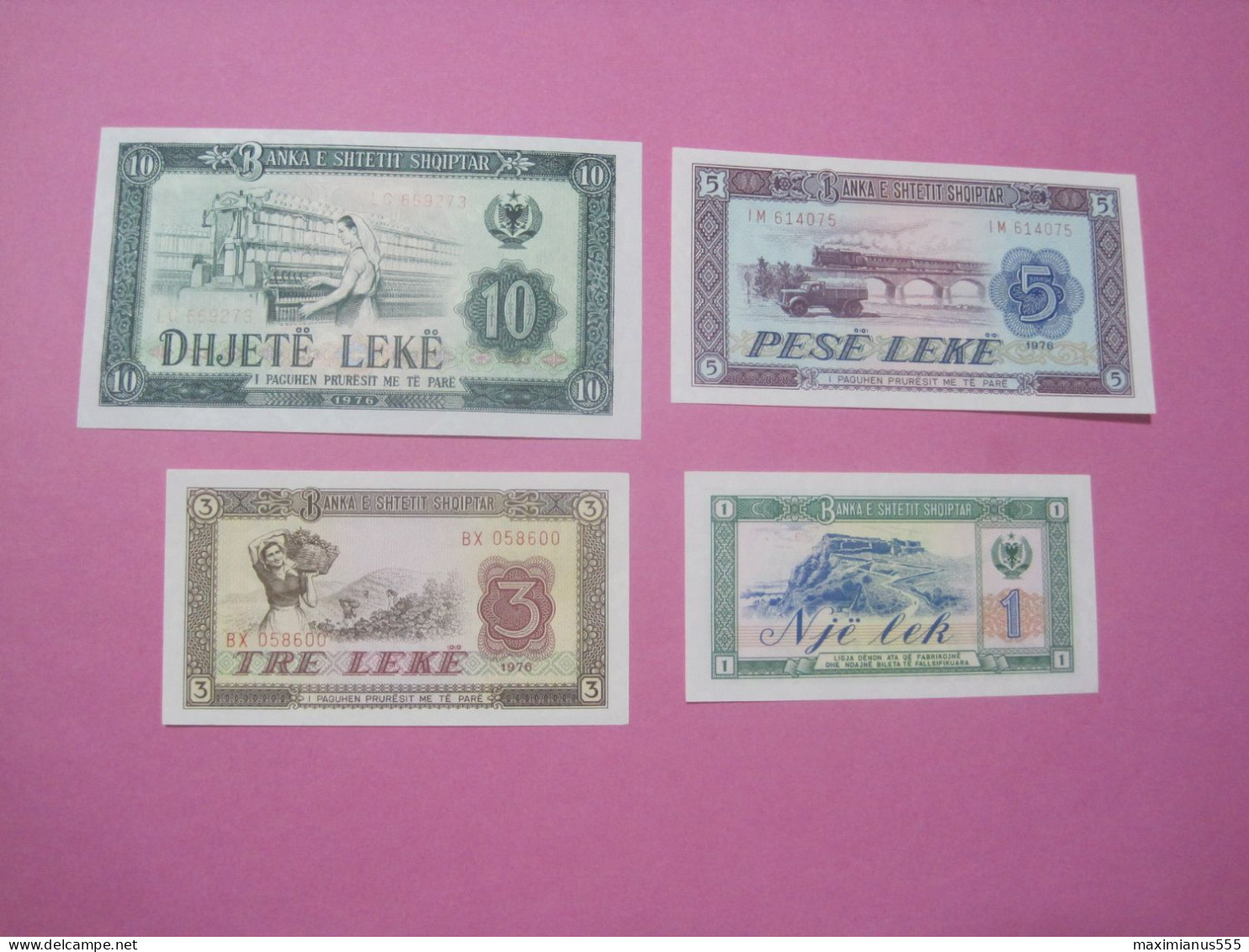 Albania Lot 4 Banknotes 1976 UNC. (27) - Albanien