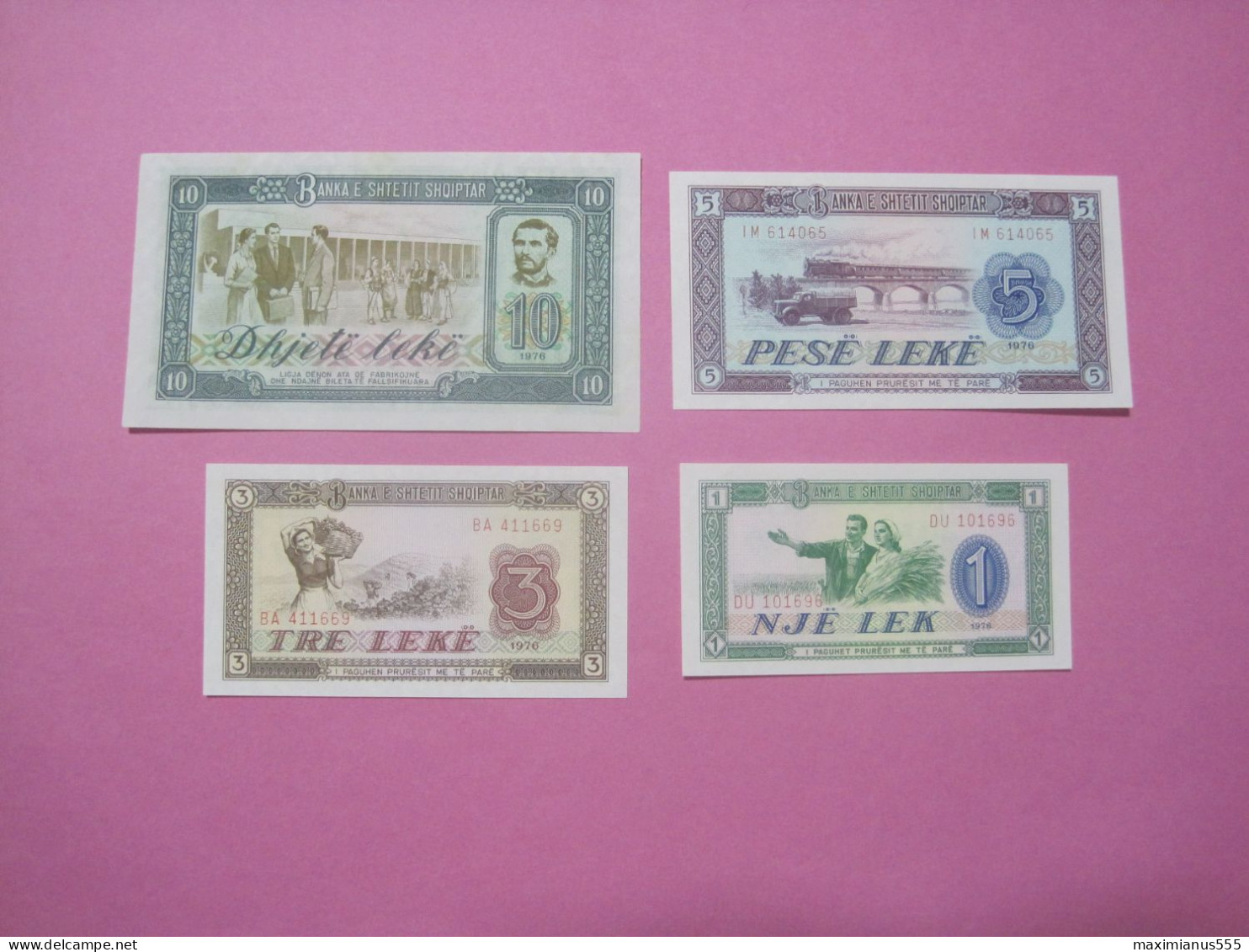 Albania Lot 4 Banknotes 1976 UNC. (28) - Albania