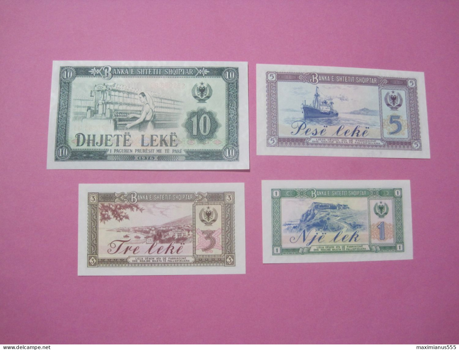 Albania Lot 4 Banknotes 1976 UNC. (29) - Albania