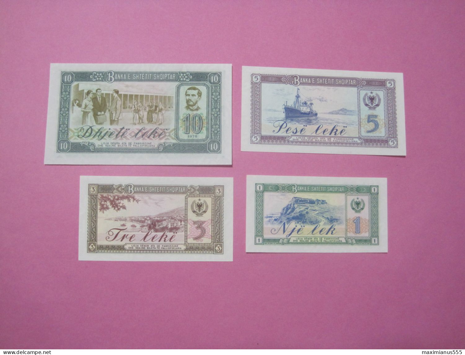 Albania Lot 4 Banknotes 1976 UNC. (30) - Albania