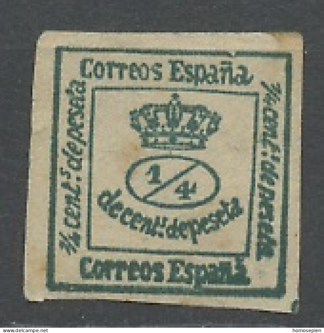 Espagne - Spain - Spanien 1876-1910 Y&T N°172a - Michel N°165 Nsg - 1/4c Couronne Royale - Unused Stamps