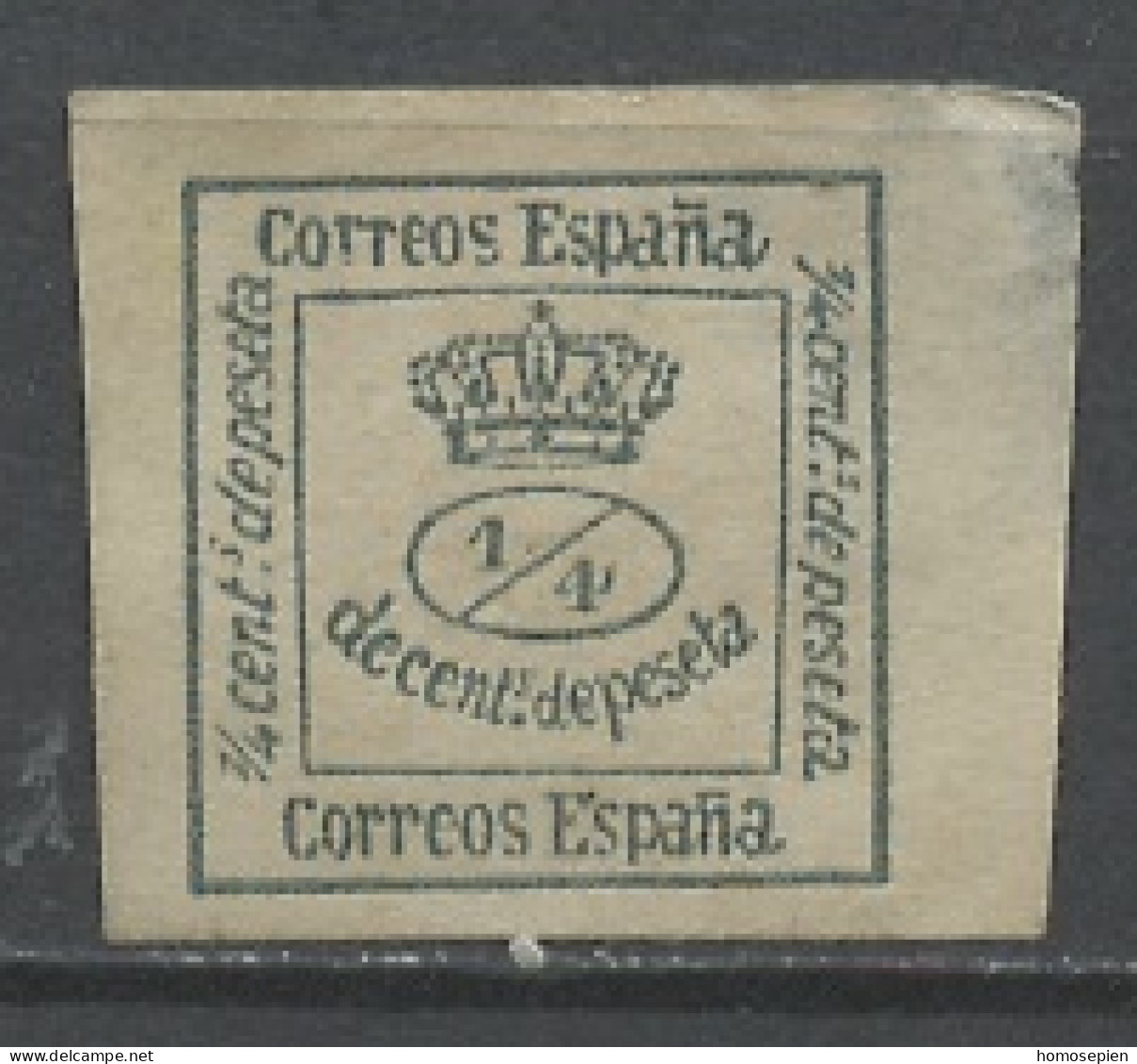 Espagne - Spain - Spanien 1876-1910 Y&T N°172 - Michel N°165 Nsg - 1/4c Couronne Royale - Unused Stamps