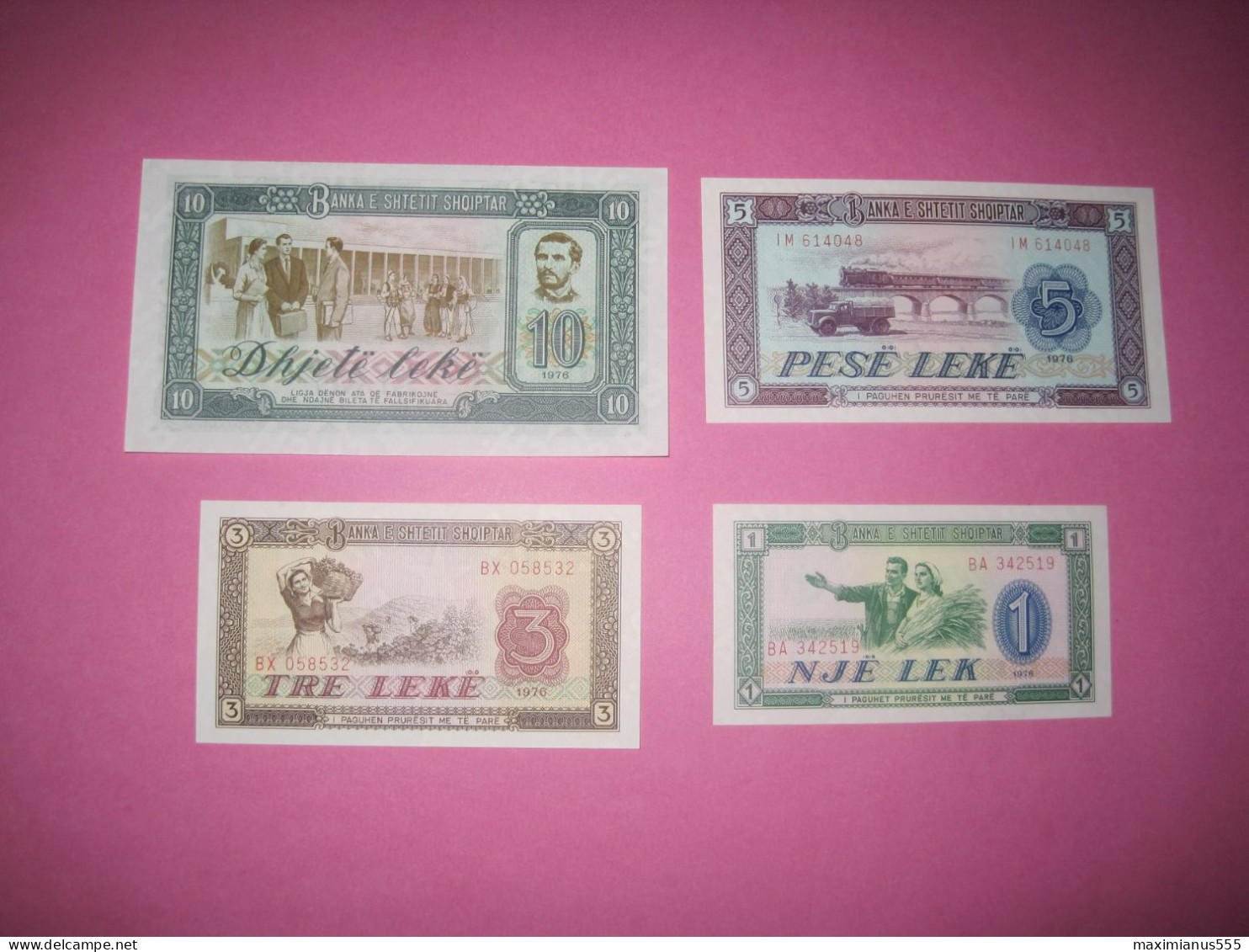 Albania Lot 4 Banknotes 1976 UNC. (32) - Albania