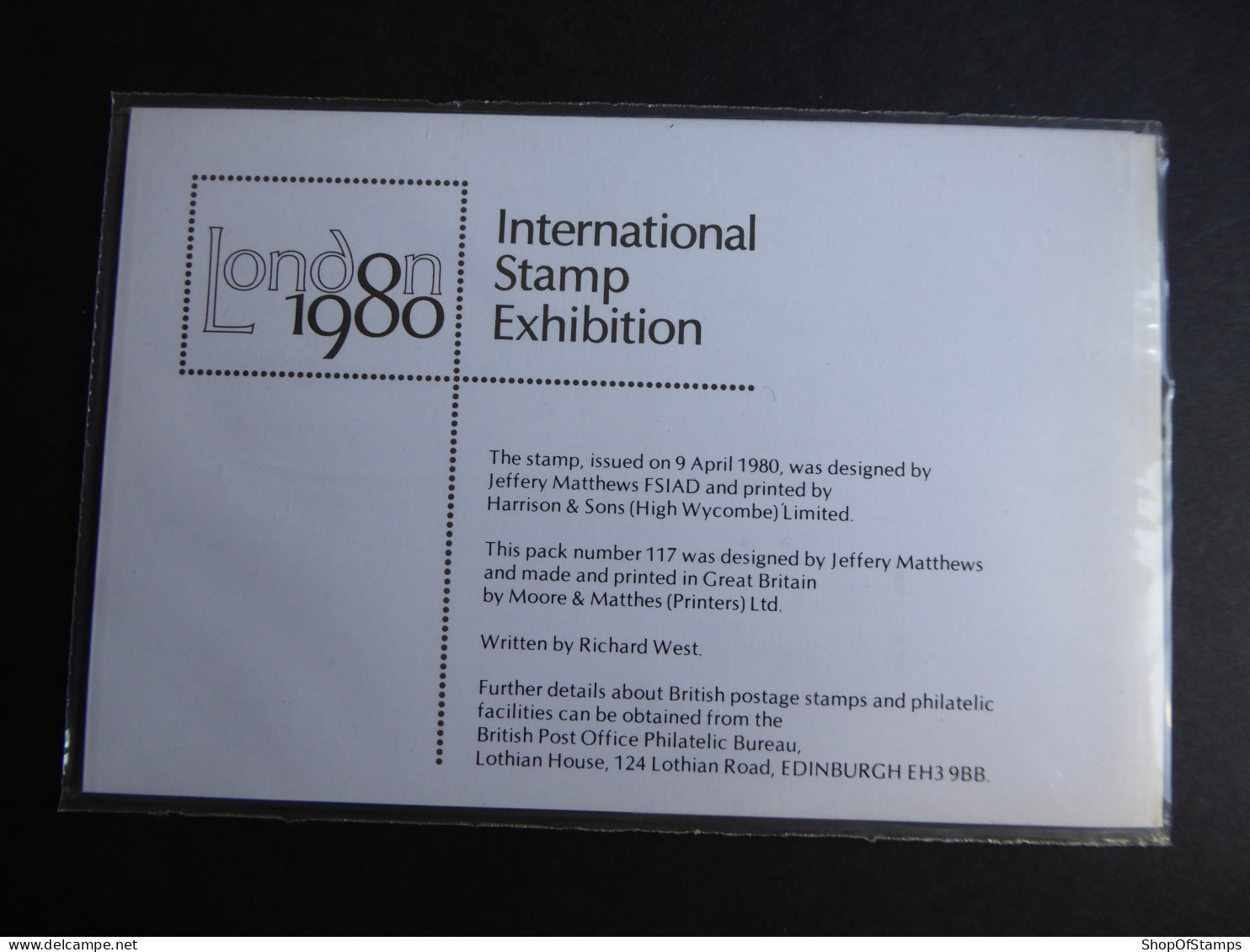 GREAT BRITAIN SG 1118 LONDON 1980 STAMP EXHIBITION MINT PRESENTATION PACK - Fogli Completi