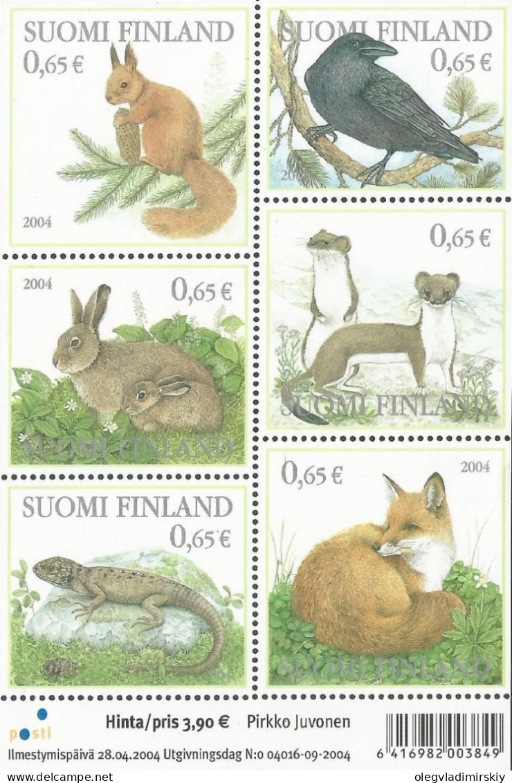 Finland 2004 Forest Fauna Set Of 6 Stamps In Block Mint - Hojas Bloque