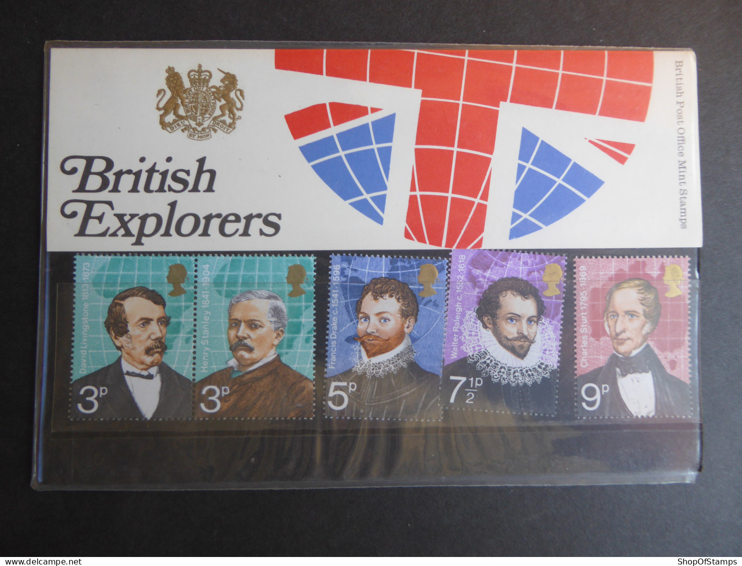 GREAT BRITAIN SG 923-27 BRITISH EXPLORERS PRESENTATION PACK - Sheets, Plate Blocks & Multiples