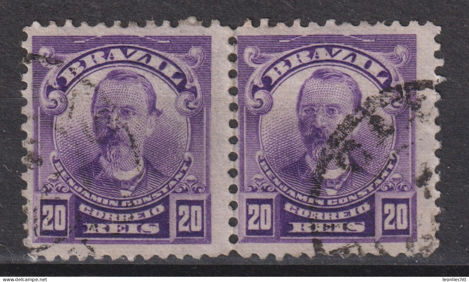 1906 Brasilien, Mi:BR 164, Sn:BR 175, Yt:BR 129,Benjamin Constant (1833-1891),Personalities And Liberty Allegory - Oblitérés