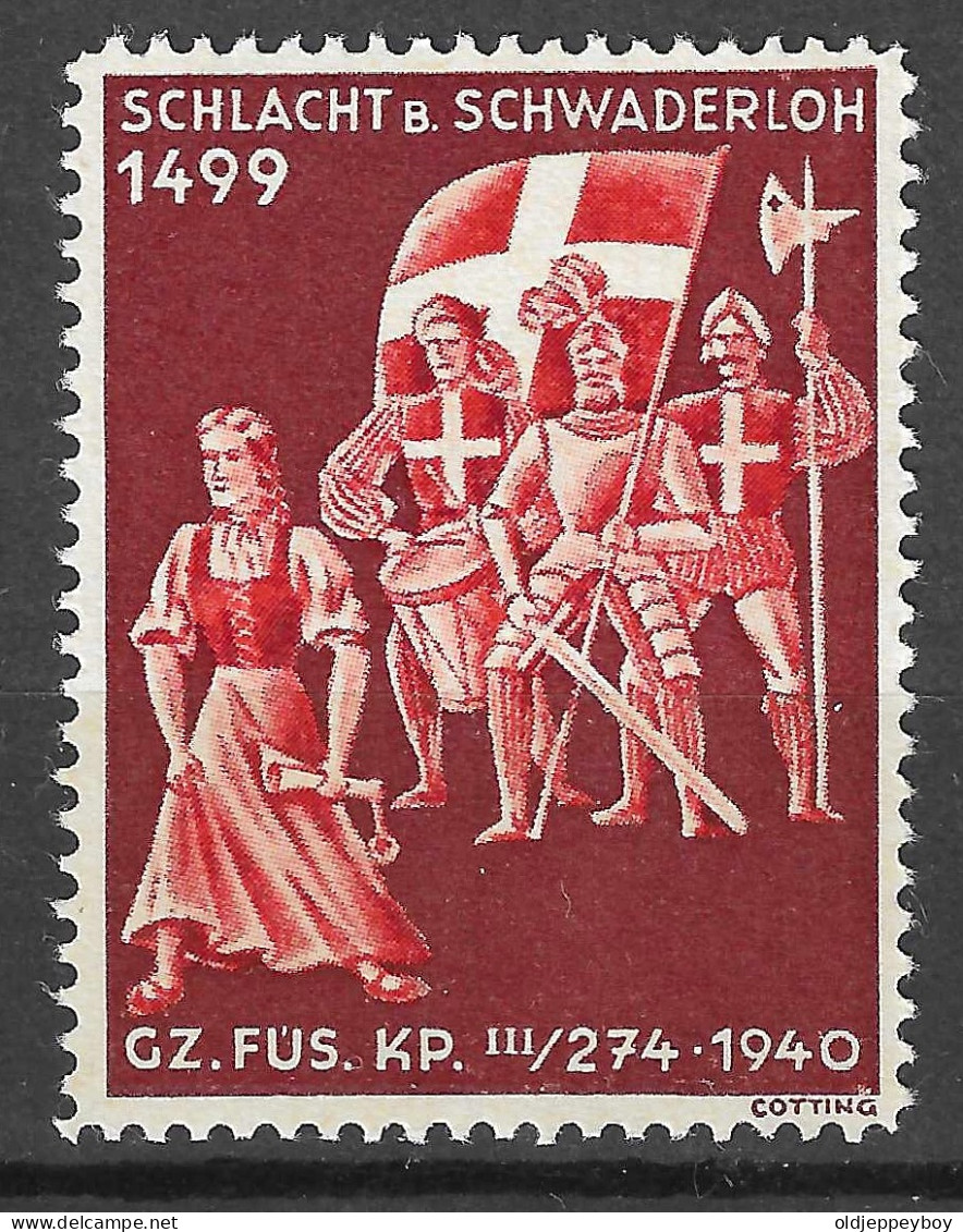 1940 Suisse Vignette Cinderella  Schweiz Soldatenmarken Grenztruppen Gz. Füs. Kp. III/274  NEUF** MNH** GOMME ORIGINALE - Cinderellas