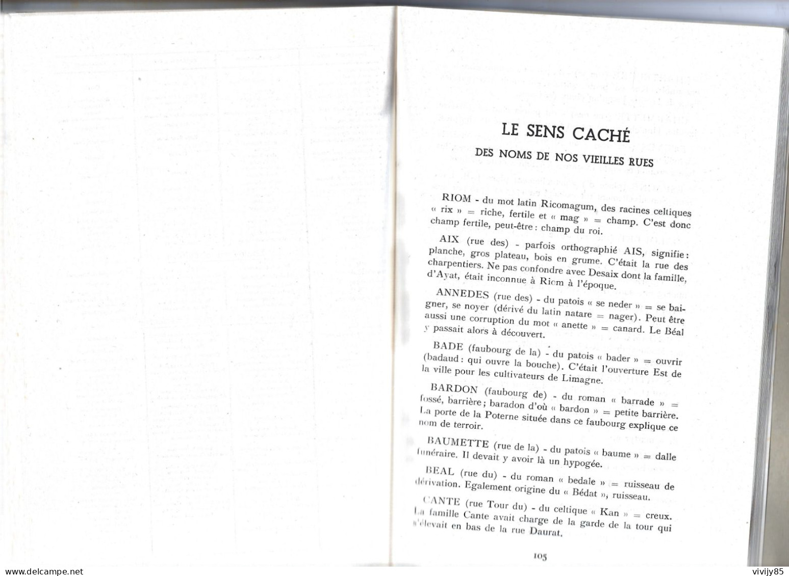 63 - Livre de 139 pages " RIOM d'autrefois " de René Bouscayrol - 1960