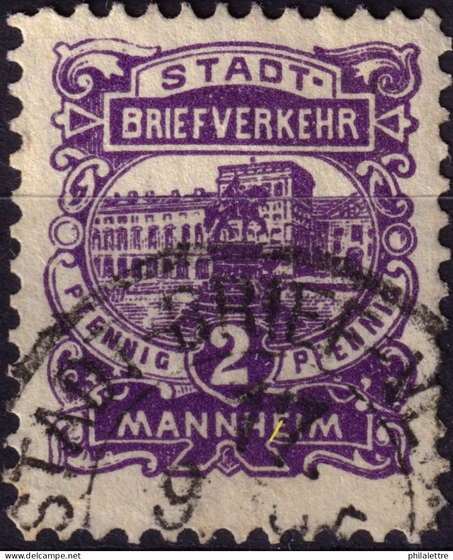 ALLEMAGNE / GERMANY - DR Privatpost MANNHEIM (Stadt-Briefverkehr) 2p Violet - VF Used - Posta Privata & Locale