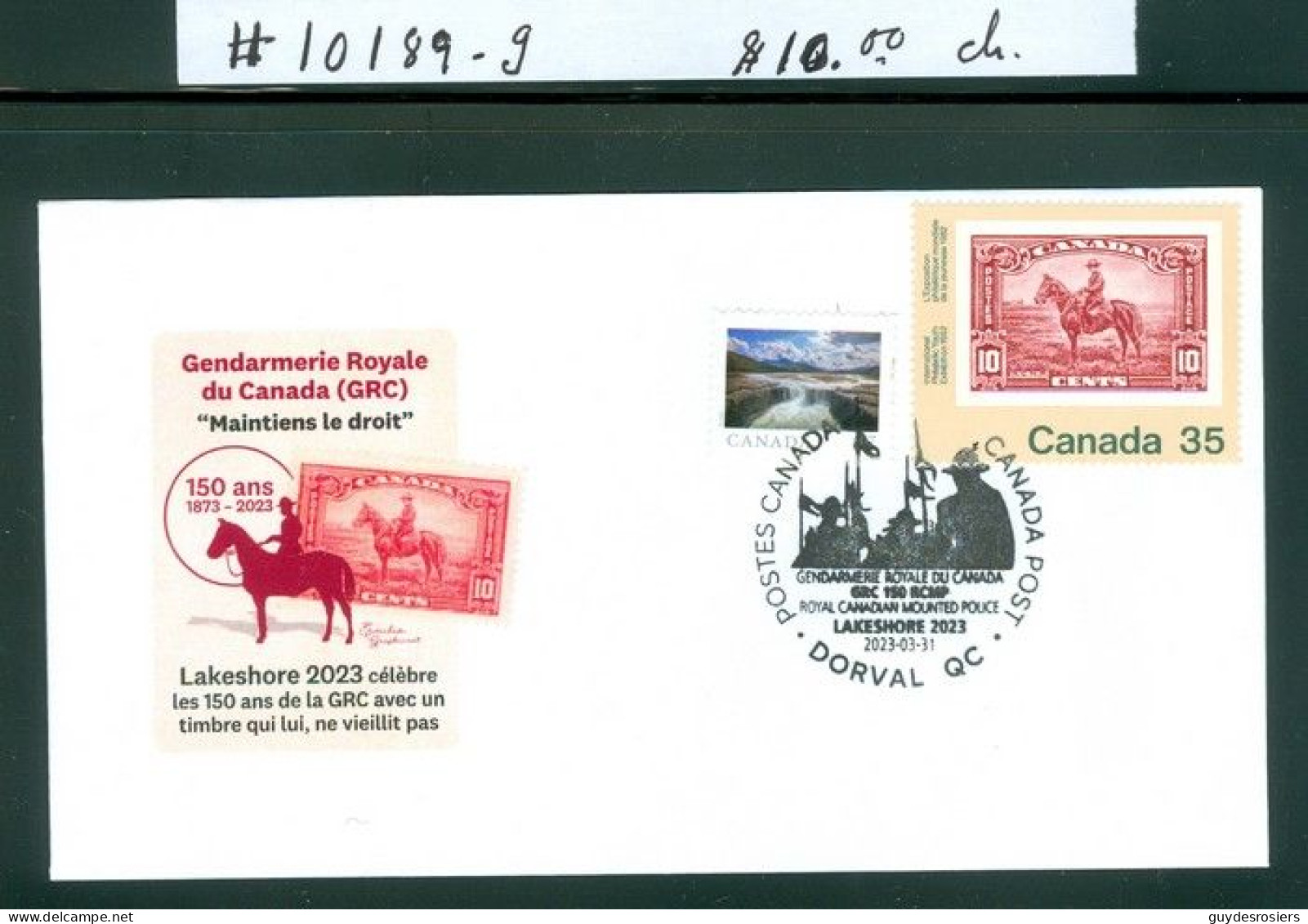 Police; GRC / RCMP; 150 Ans / Years; Oblitération Spéciale Cancel Enveloppe Souvenir (10189-G) - Lettres & Documents