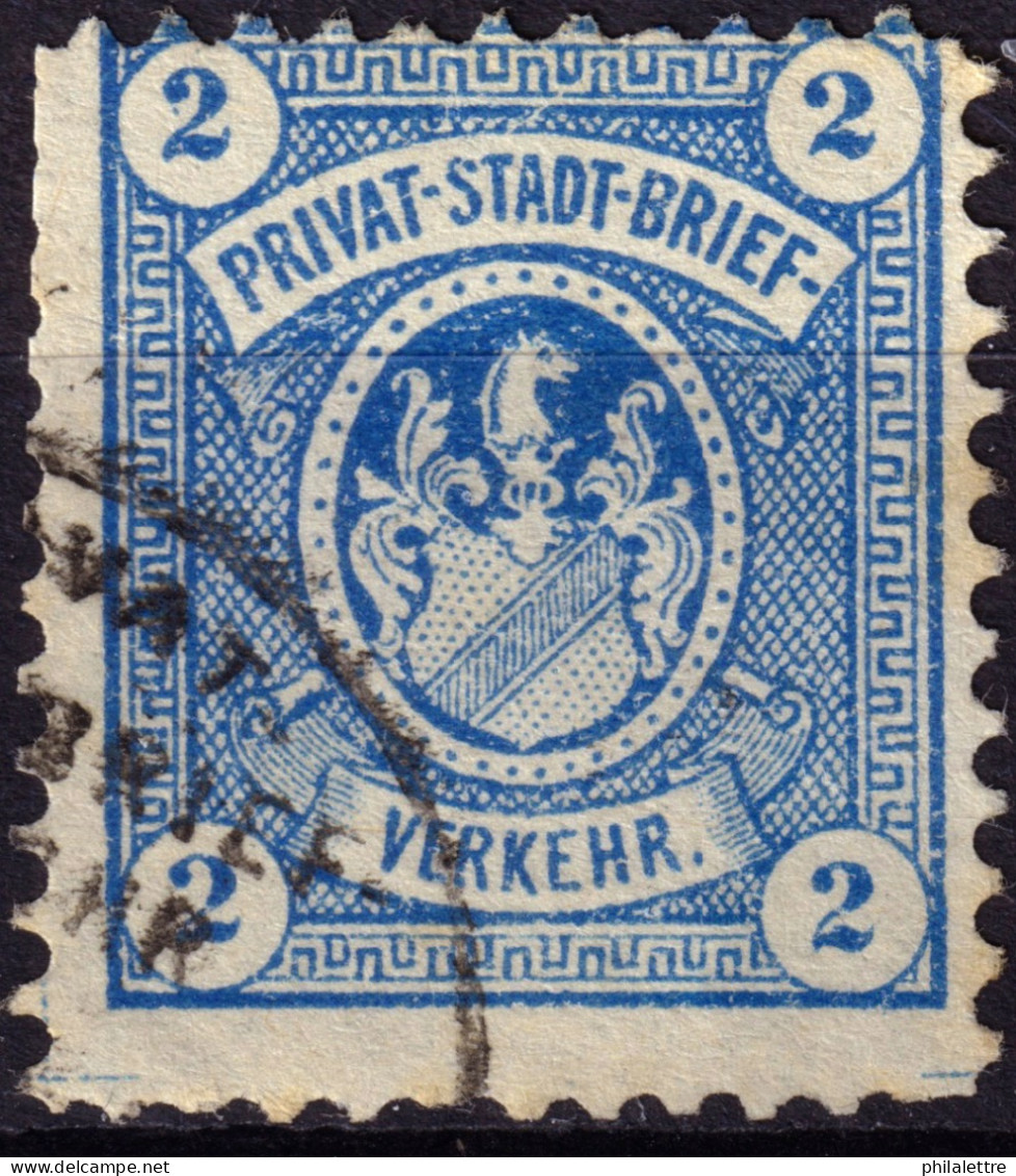 ALLEMAGNE / GERMANY - DR Privatpost AUGSBURG (Privat-Stadt-Brief-Verkehr) 2p Blue - VF Used - Privatpost