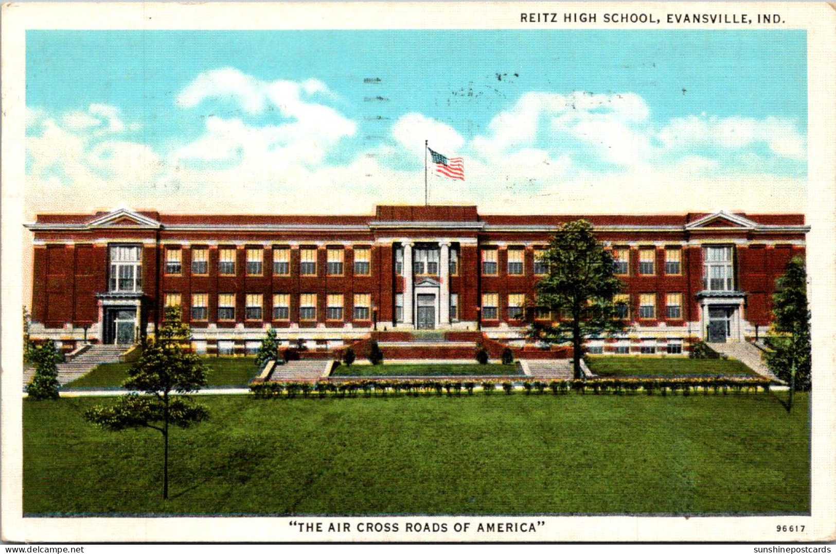 Indiana Evansville Reitz High School 1937 Curteich - Evansville