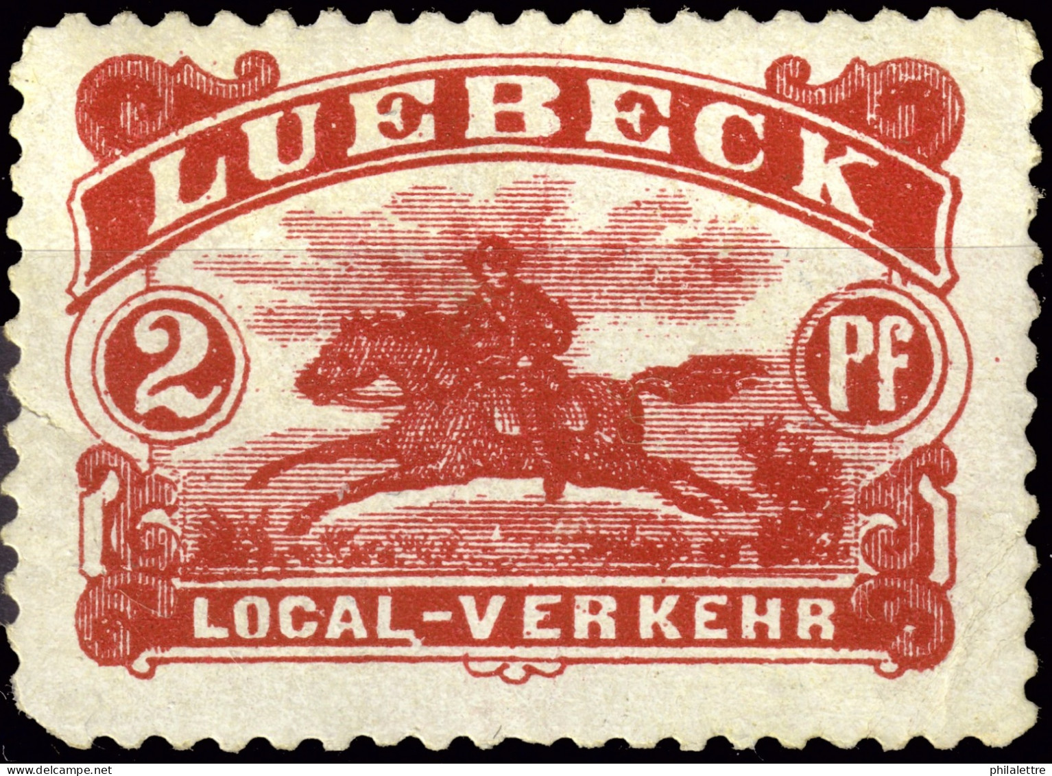 ALLEMAGNE / GERMANY - DR Privatpost LÜBECK (Local-Verkehr) 2p Red - Mint* - Correos Privados & Locales