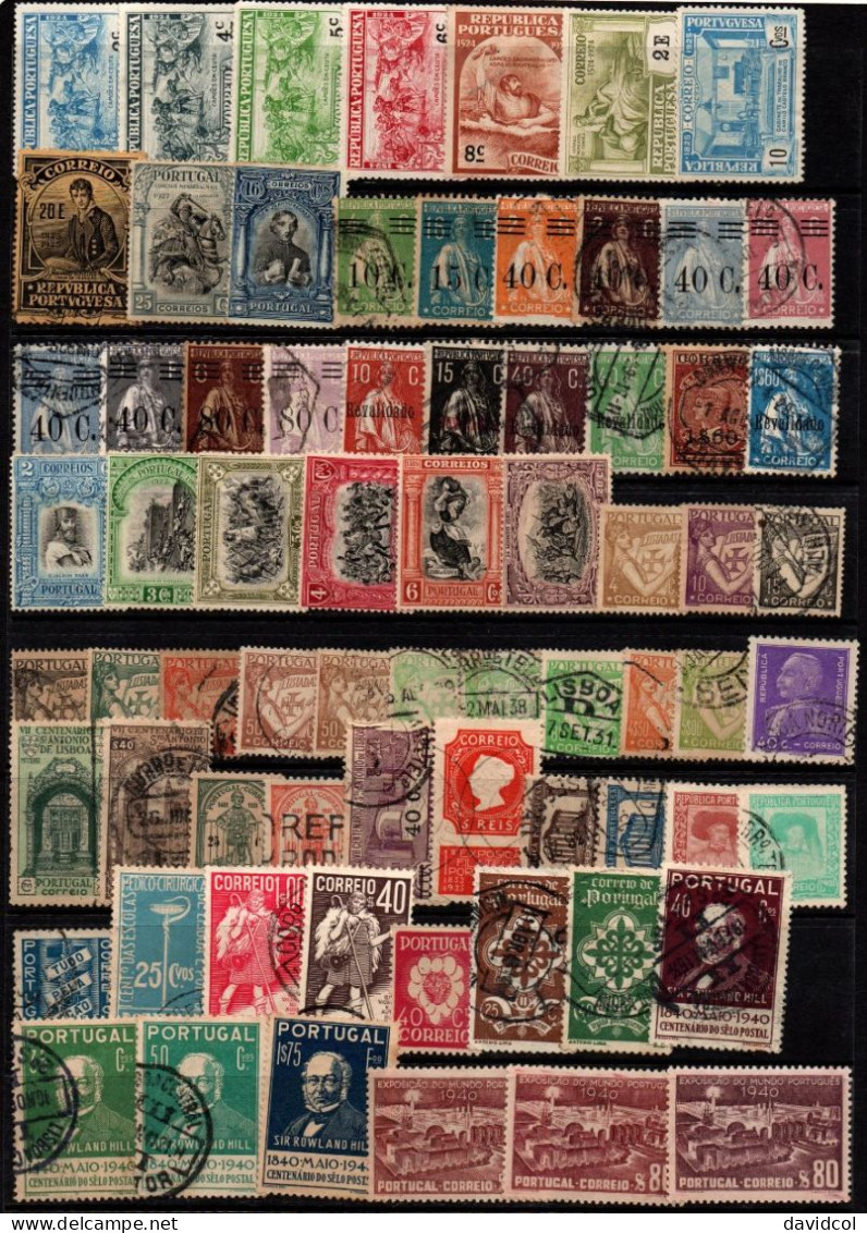 2628A - PORTUGAL - 1924....SMALL COLLECTION OF 471 DIFFERENT STAMPS - HCV- ALL STAMPS SCANED - Collezioni