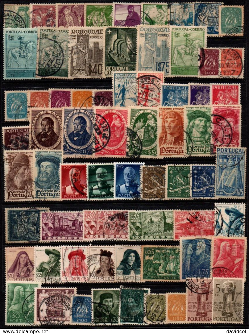 2628A - PORTUGAL - 1924....SMALL COLLECTION OF 471 DIFFERENT STAMPS - HCV- ALL STAMPS SCANED - Verzamelingen